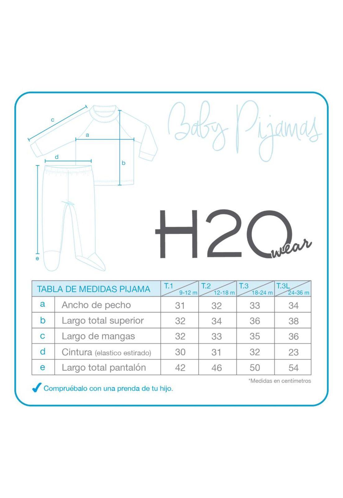 Pijama Bebé Niño Conjunto Polar Celeste H2O Wear-2