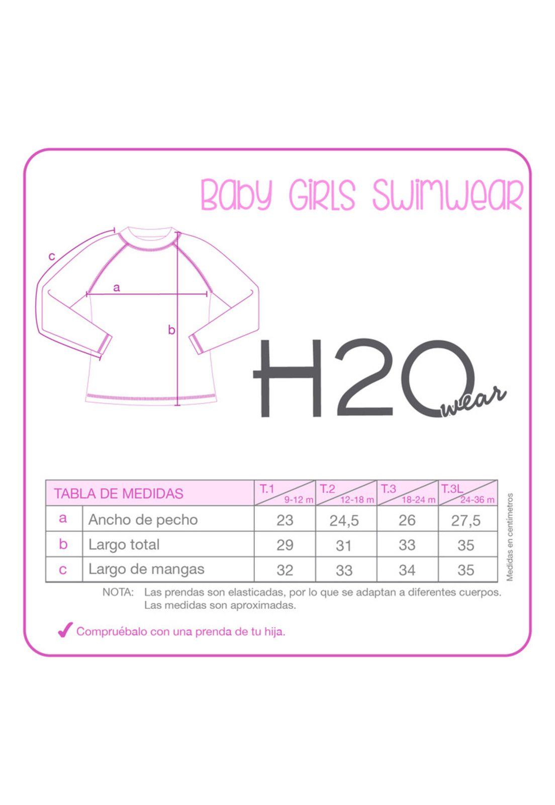 Polera Bebe Niña UV 50 Manga Larga H2O Wear Rosado-2