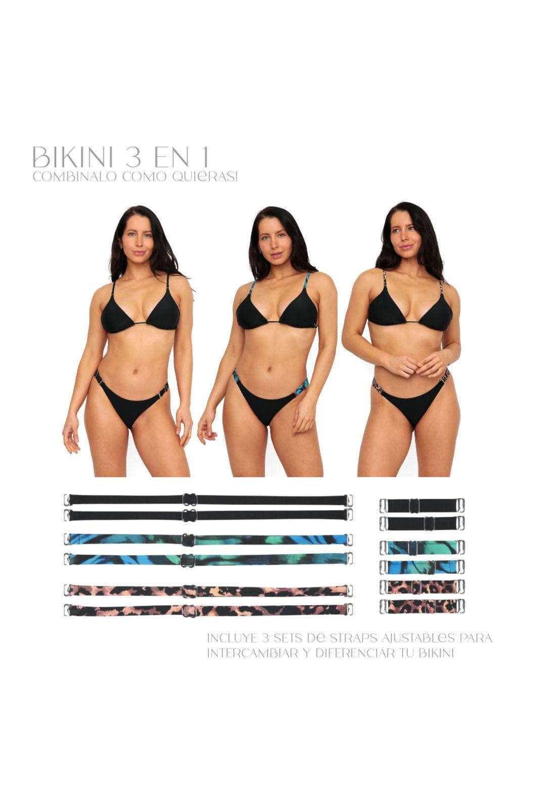 Traje de Baño Mujer Bikini Mix and Match Violeta H2O Wear Negro-1