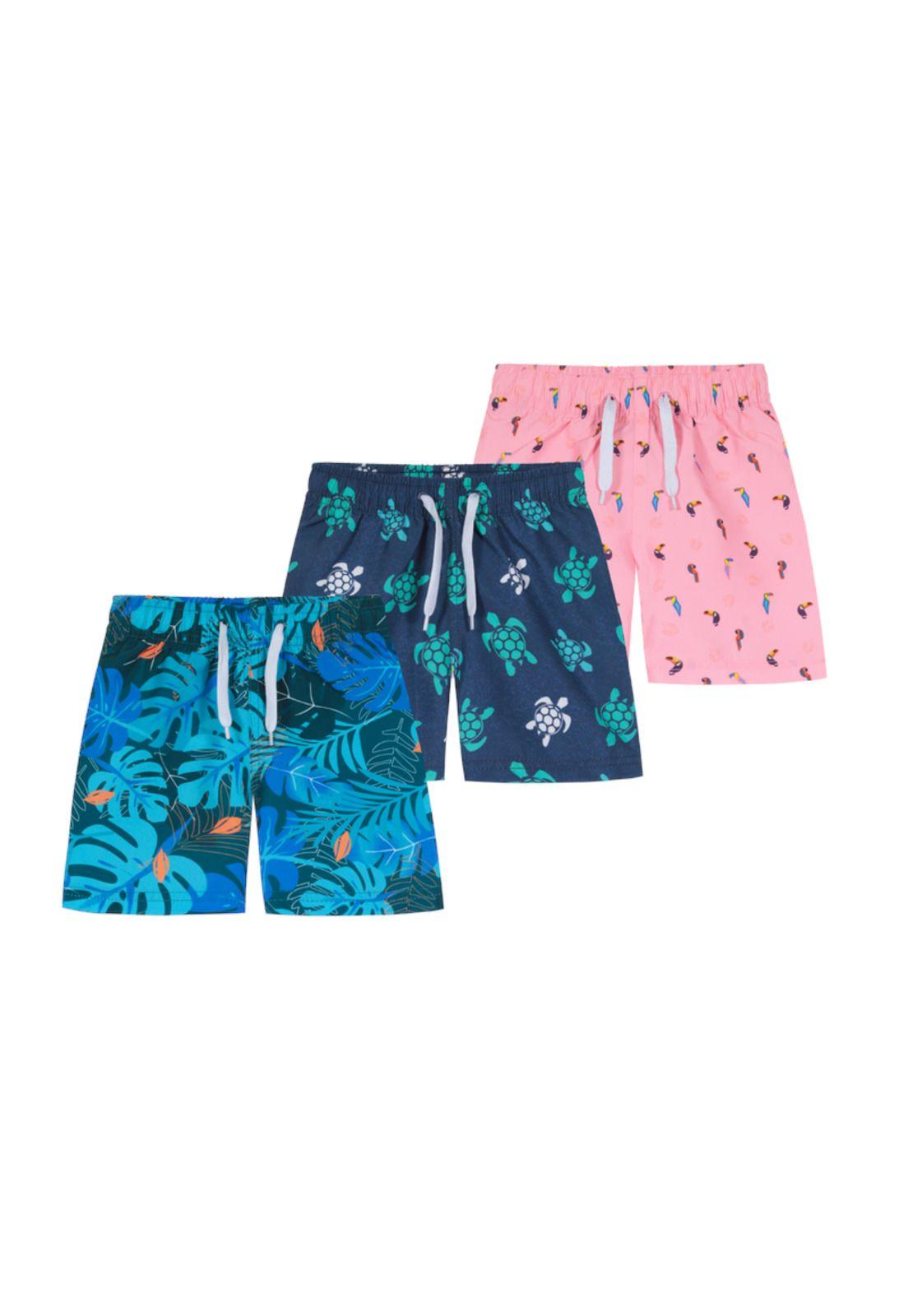 Pack 3 Traje de Baño Bebe Niño Short H2O Wear Multicolor-0