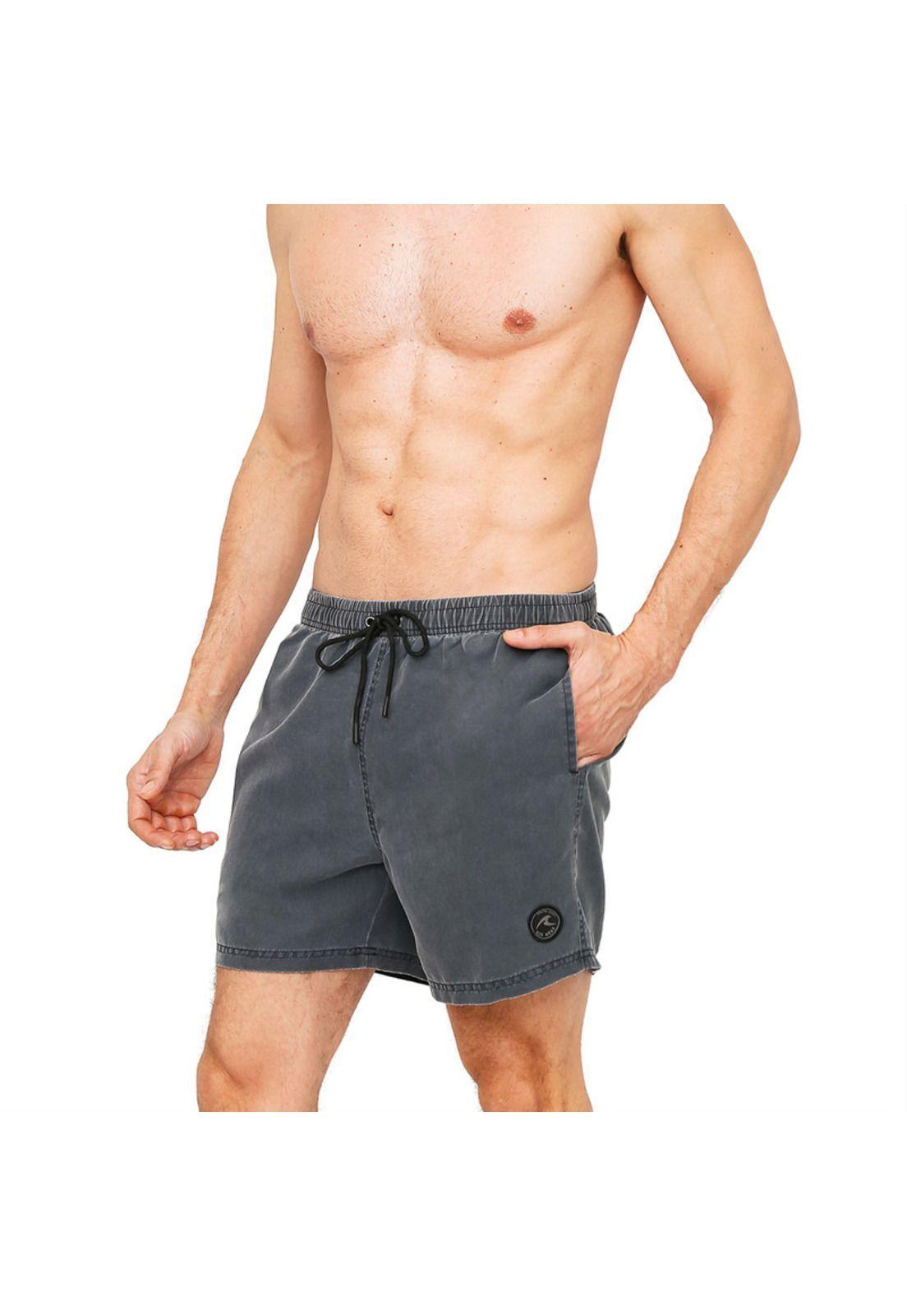 Traje de Baño Hombre Short  Liso Gastado H2O Wear Gris-2