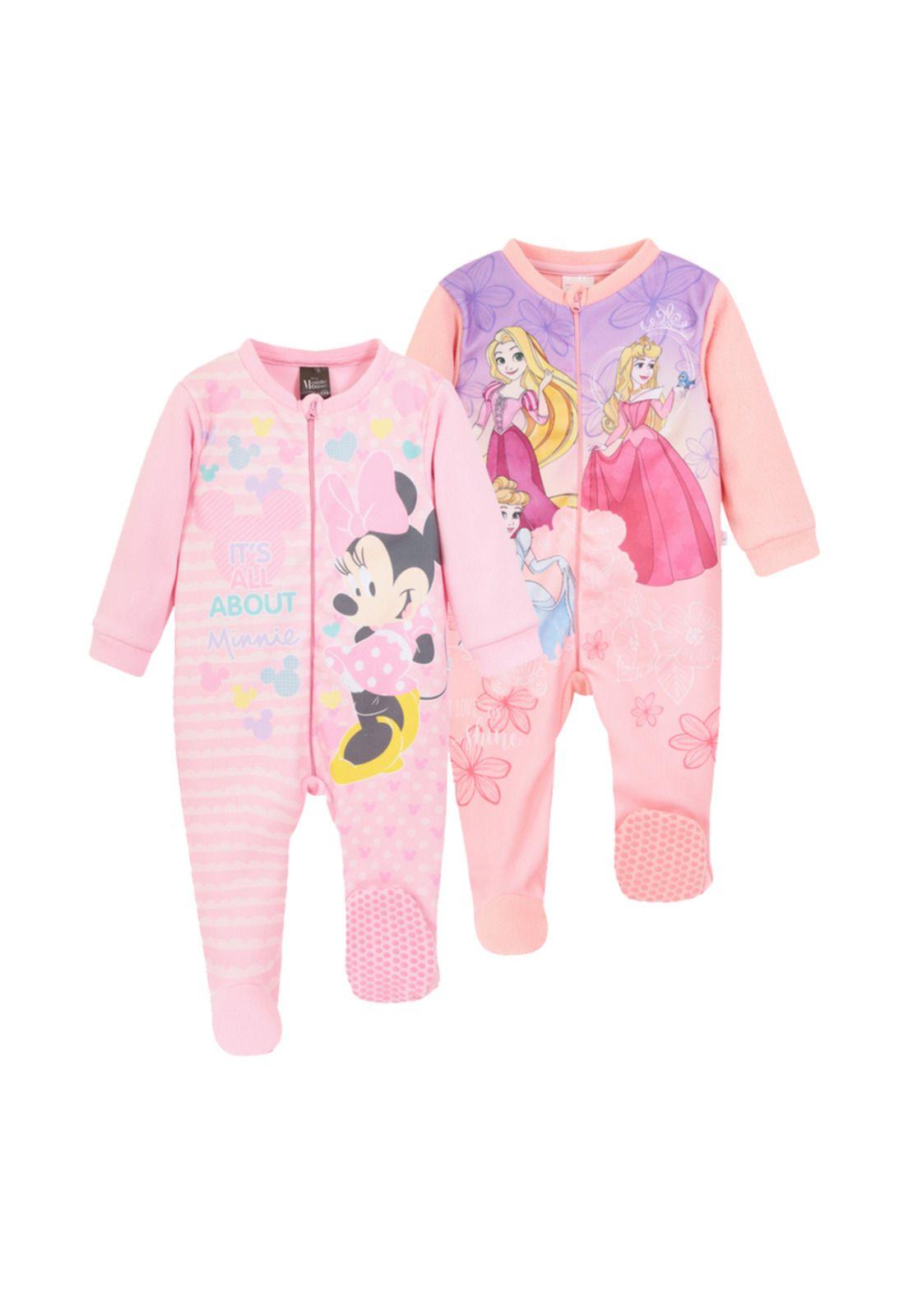 Pack 2 Pijama Bebé Niña Polar Entero  Rosa Disney-0