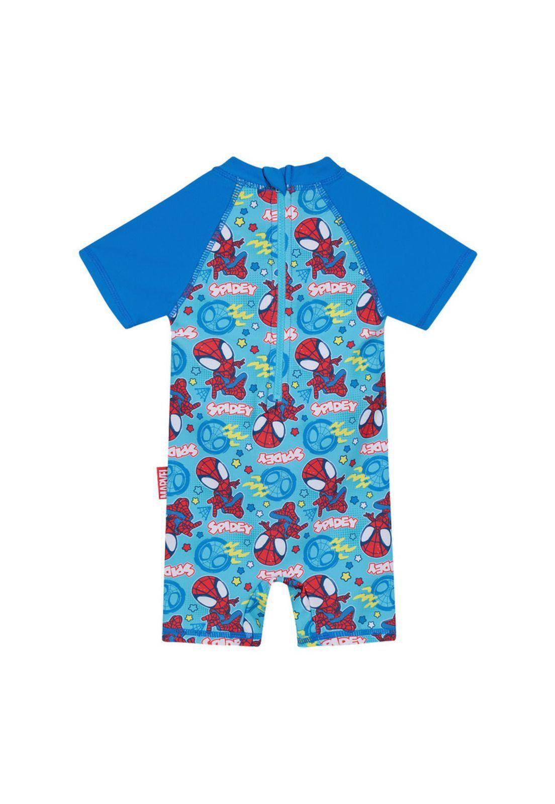 Traje de Baño Bebe Niño Body UV50+ Disney Spidey Azul M/Corta-1