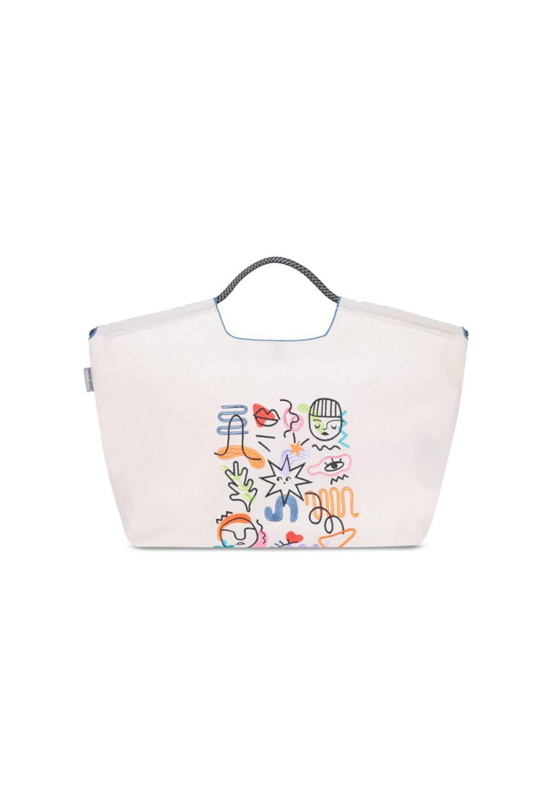 Bolso Bordado Abstract H2O Wear Crema-0