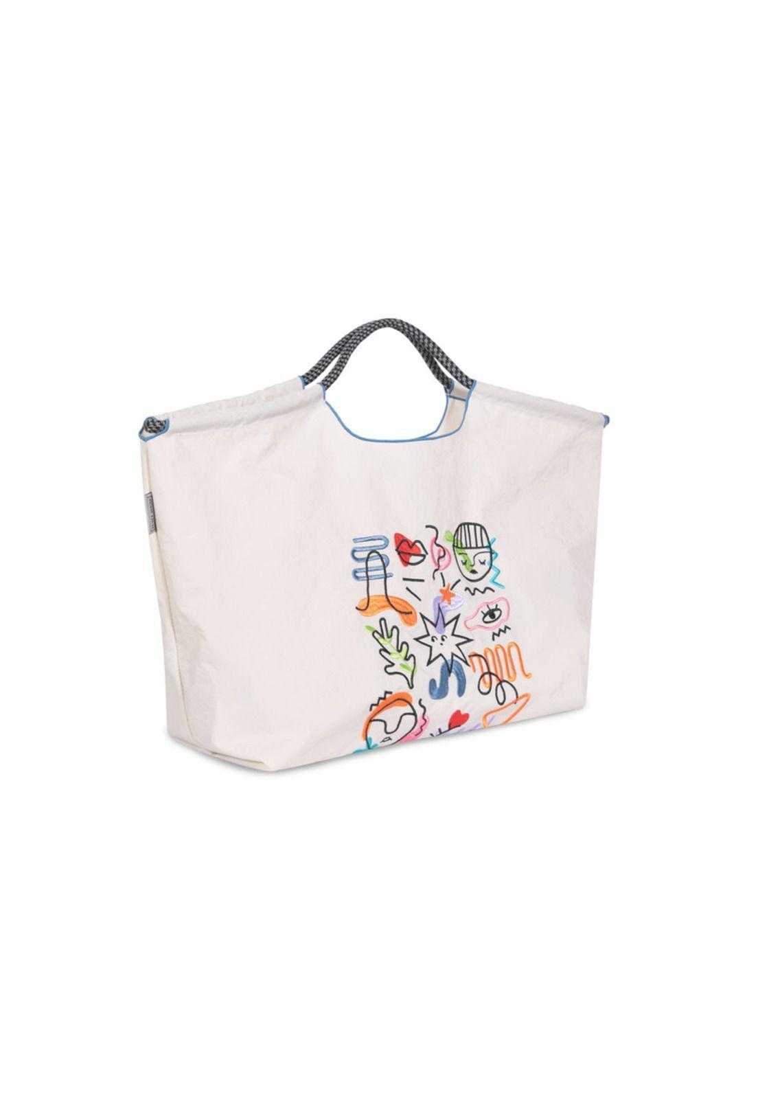 Bolso Bordado Abstract H2O Wear Crema-2