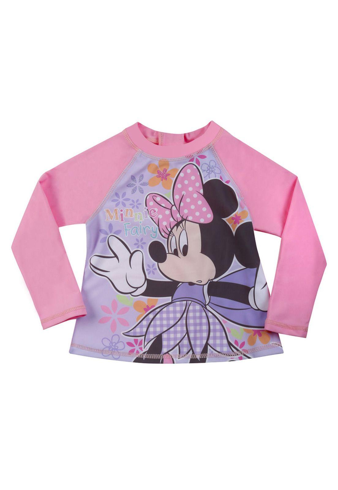 Polera Bebe Niña UV 50 Manga Larga Disney Minnie Rosa-0