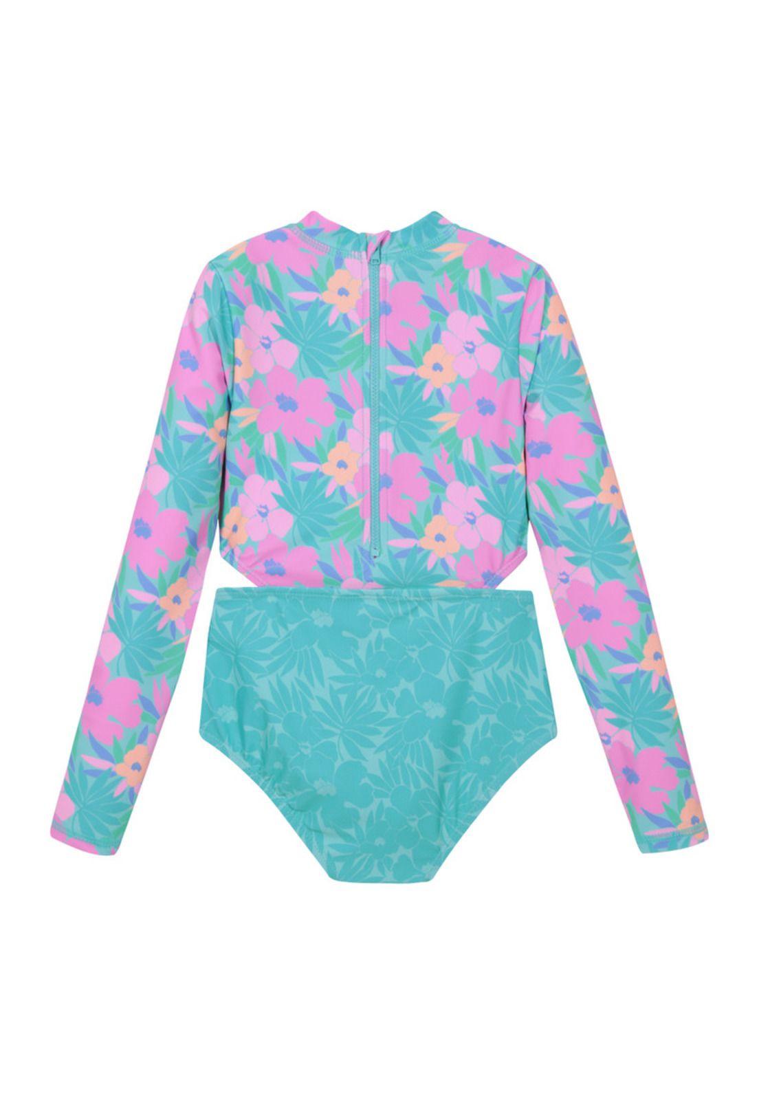 Traje de Baño Niña Cut Out UV30+ H2O Wear Turquesa-1