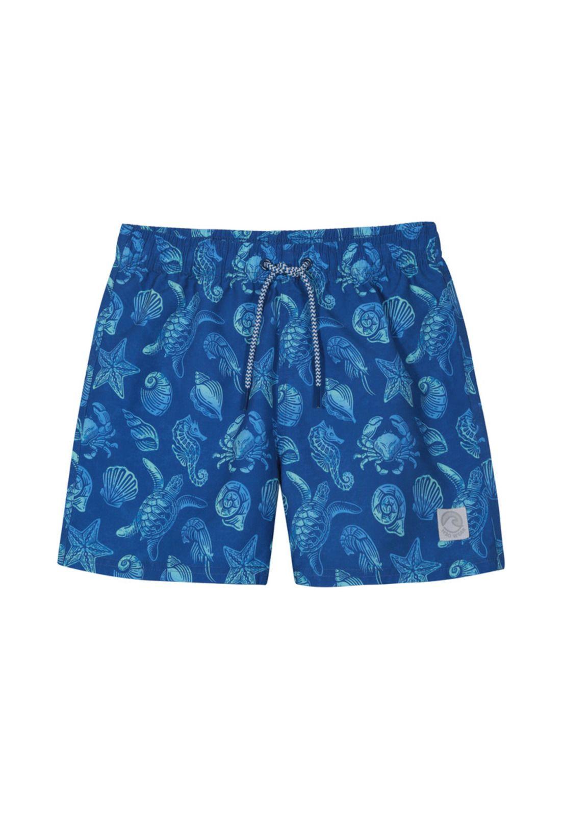 Traje de Baño Niño Short Estampado H2O Wear Azul Marino-0