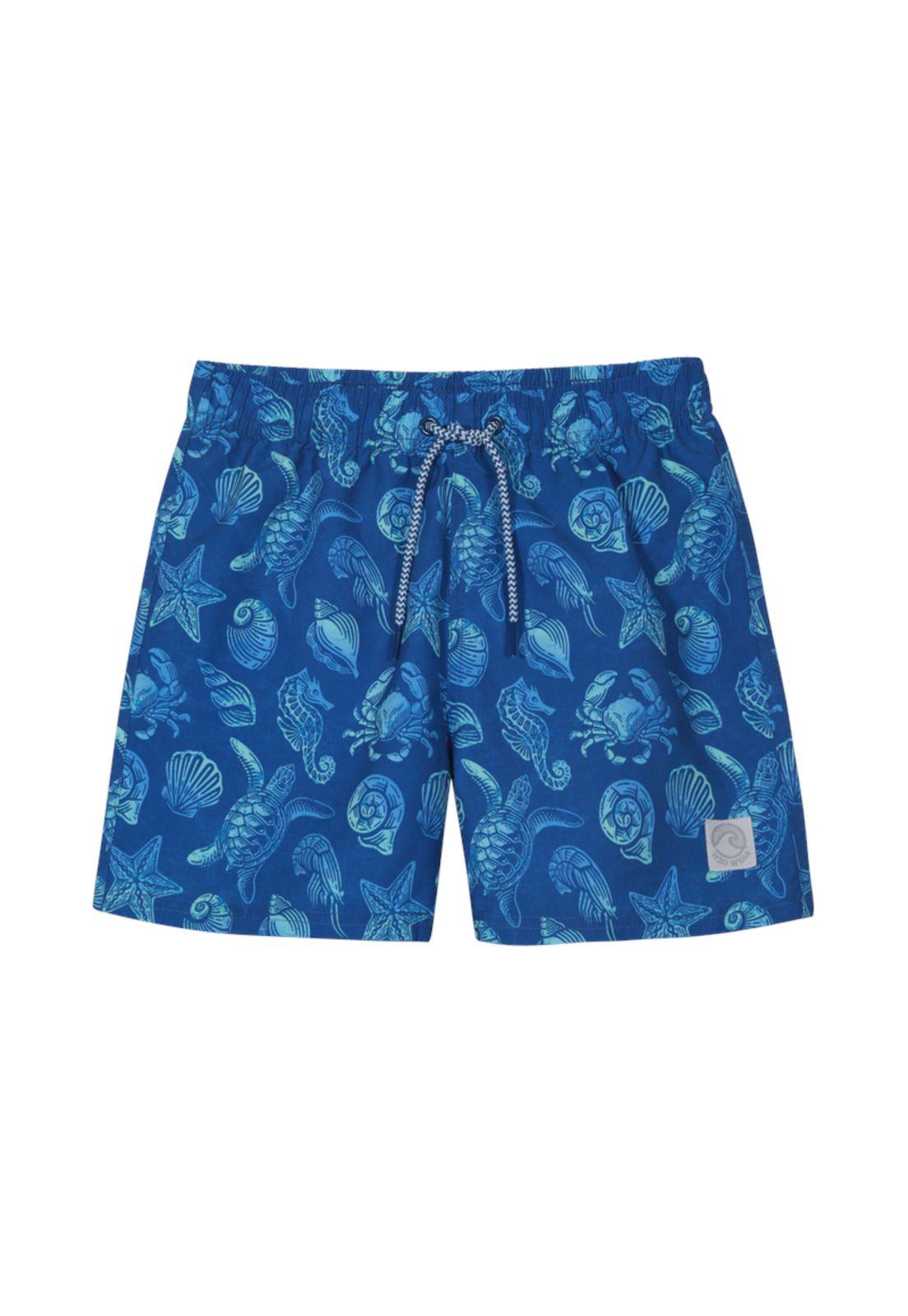 Traje de Baño Niño Short Estampado H2O Wear Azul Marino-1