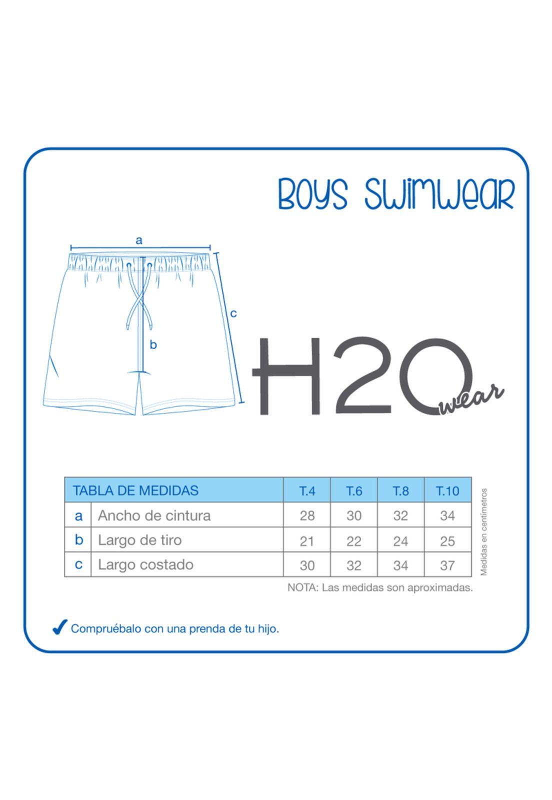 Traje de Baño Niño Short Estampado H2O Wear Azul Marino-3