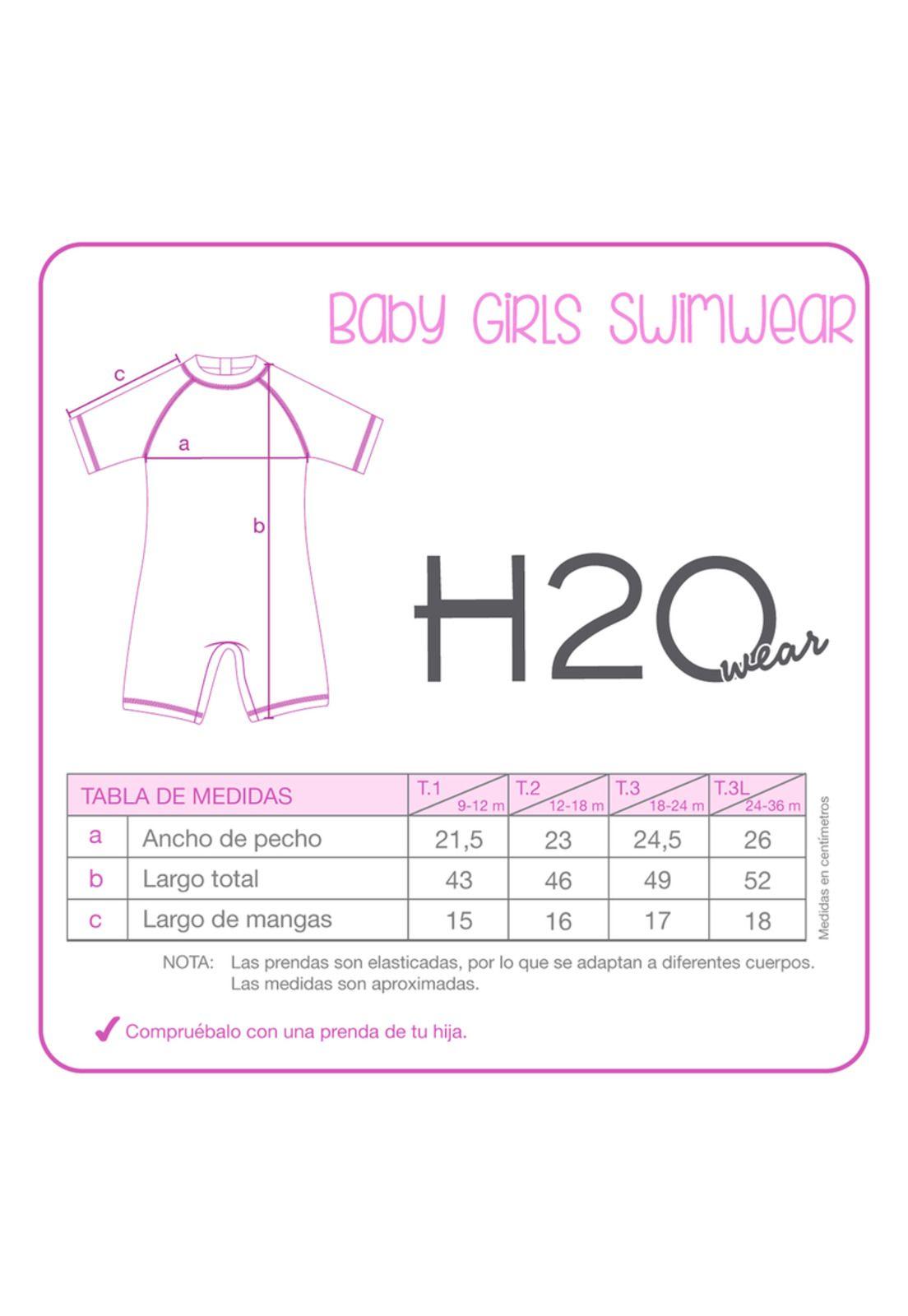 Traje de Baño Bebe Niña Body UV50+ Fucsia Sublimado-2