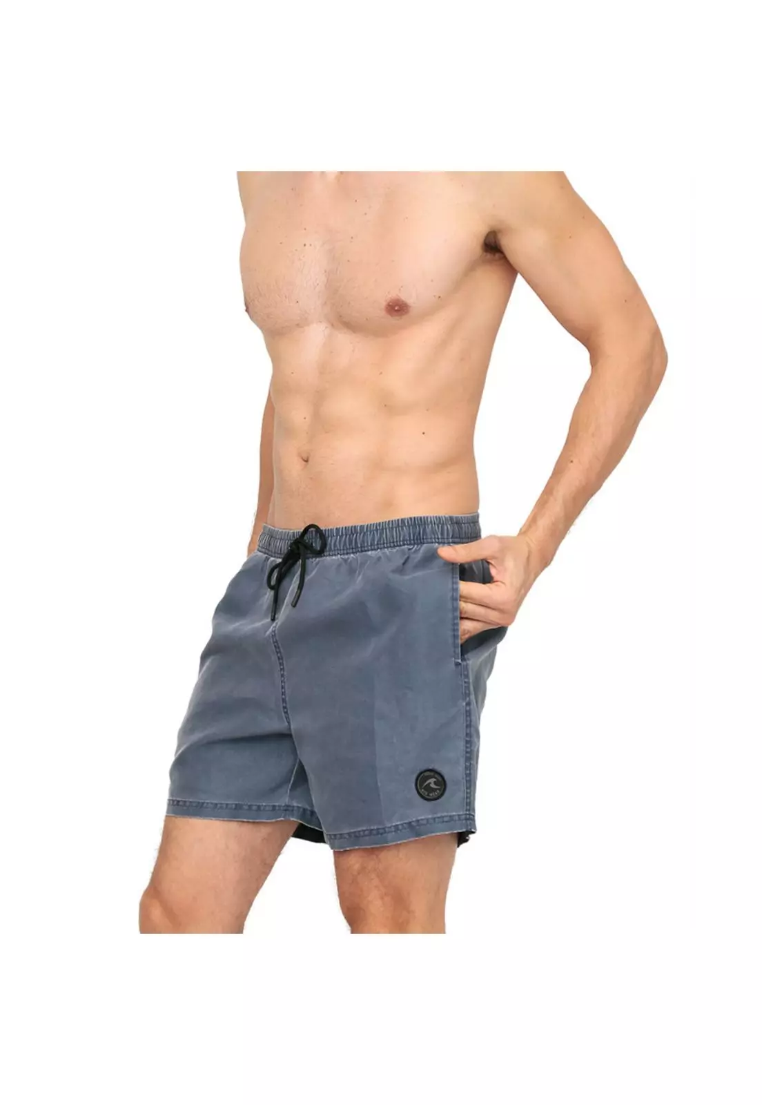 Traje de Baño Hombre Short  Liso Gastado H2O Wear Azul-2