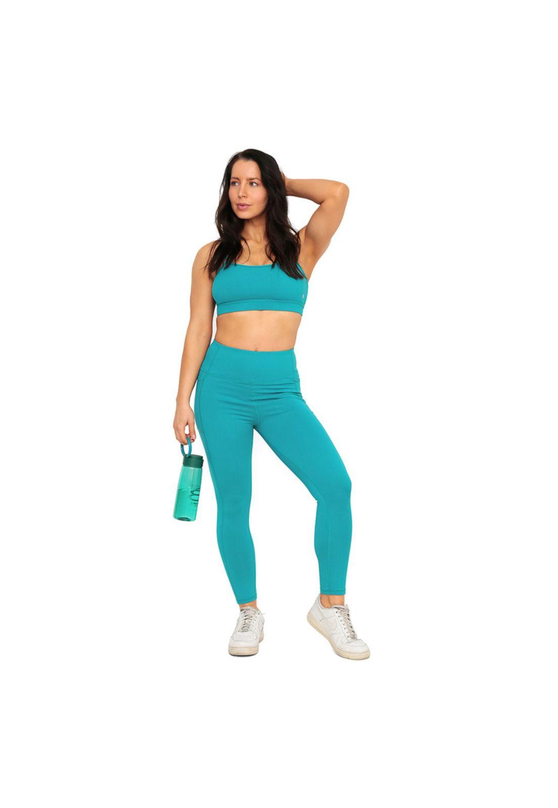 Legging Mujer Clasica Con Bolsillos H2O Wear Turquesa-3