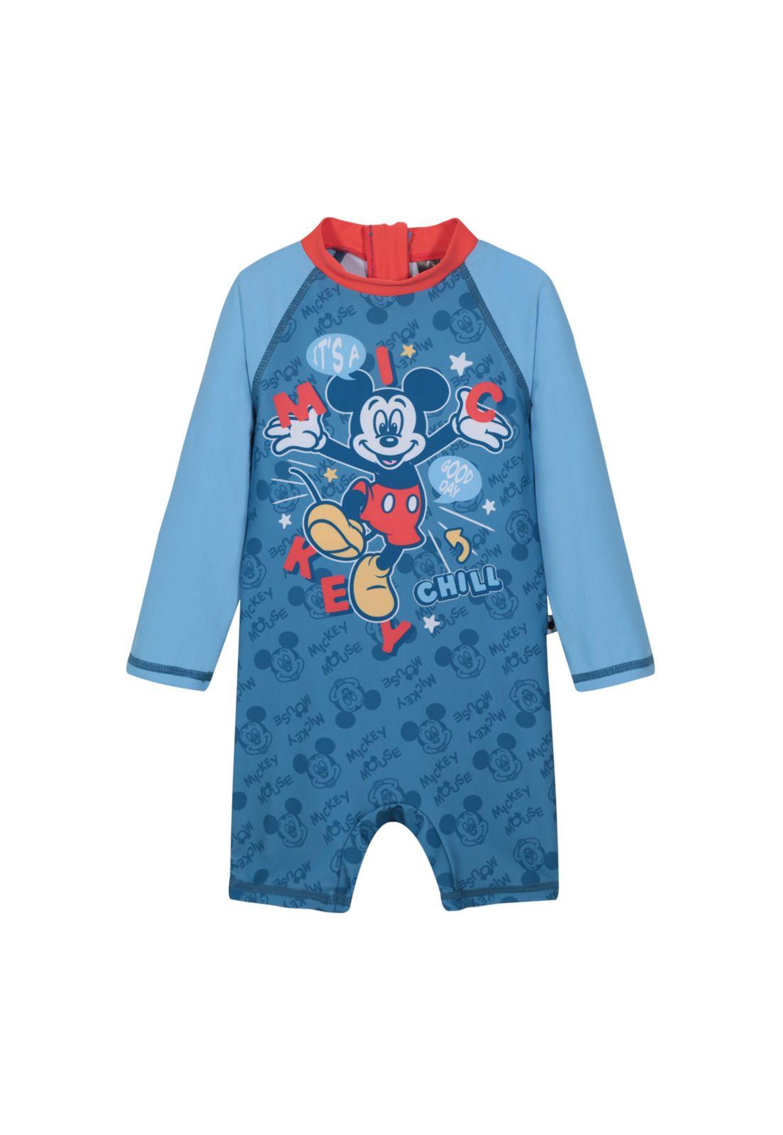 Traje de Baño Bebe Niño Set UV50 Manga Larga Mickey Disney-1