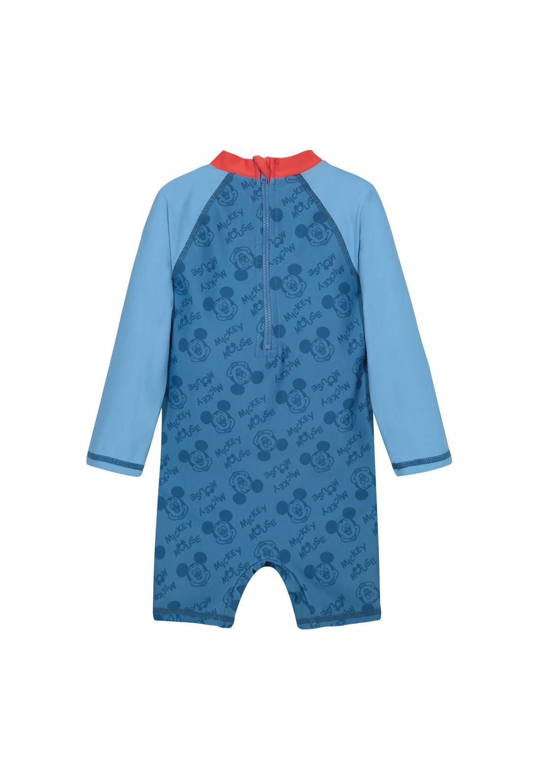 Traje de Baño Bebe Niño Set UV50 Manga Larga Mickey Disney-2