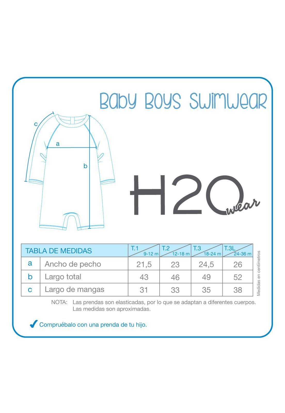 Traje de Baño Bebe Niño Set UV50 Manga Larga Mickey Disney-3