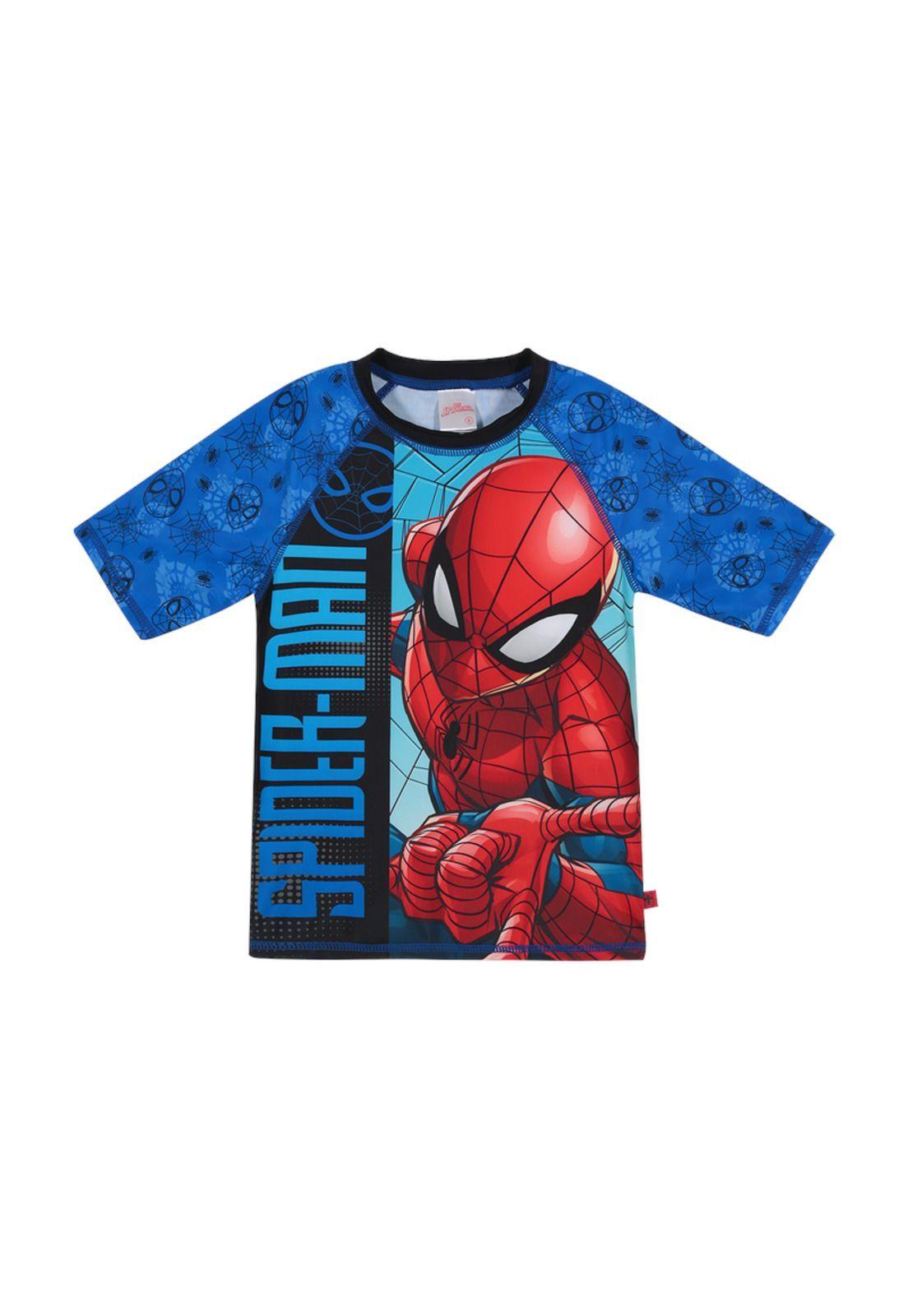 Polera Niño UV50+ Disney Spiderman Azul M/Corta-0