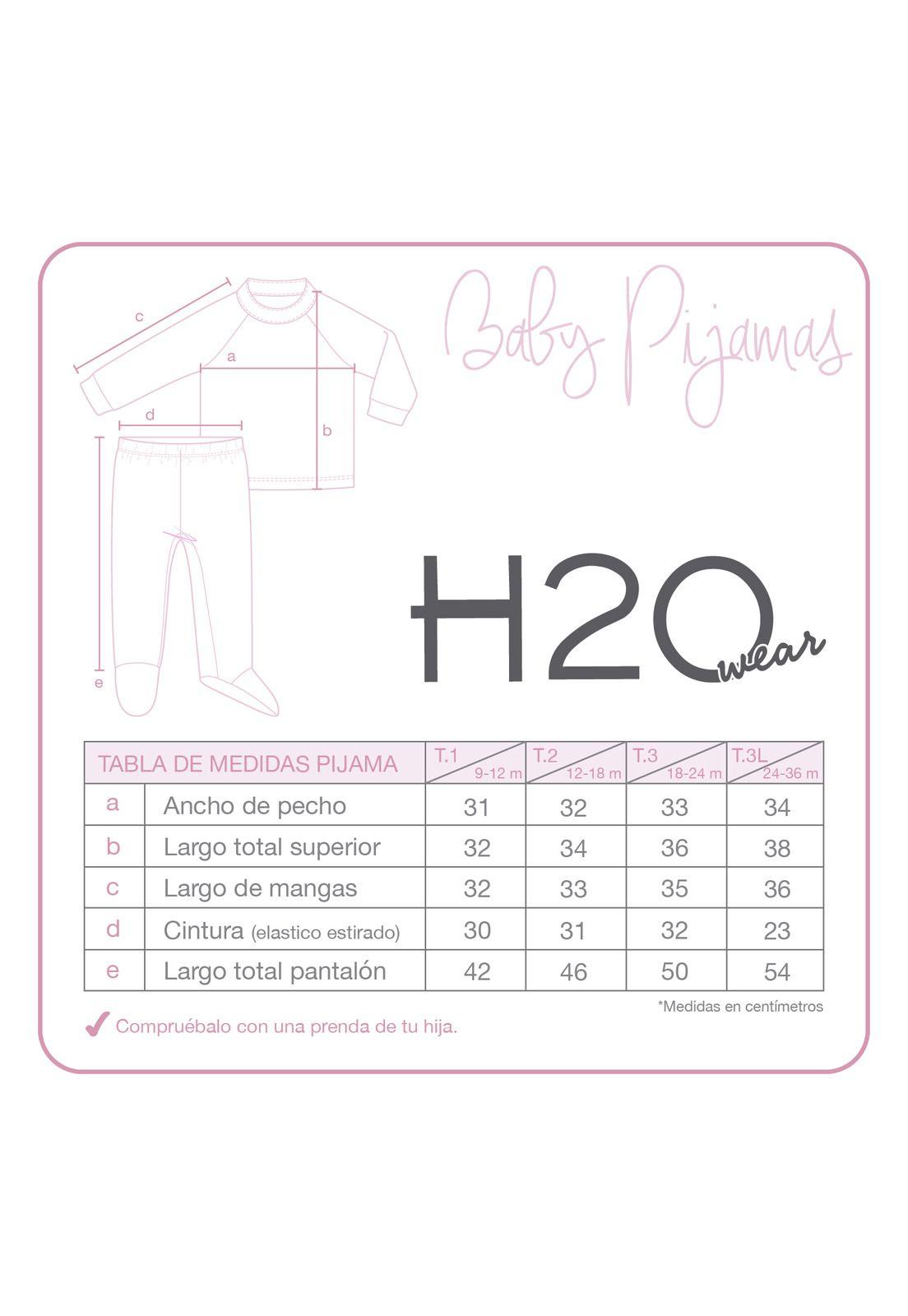 Pijama Bebé Niña Conjunto Polar Sustentable Rosado H2O Wear-2