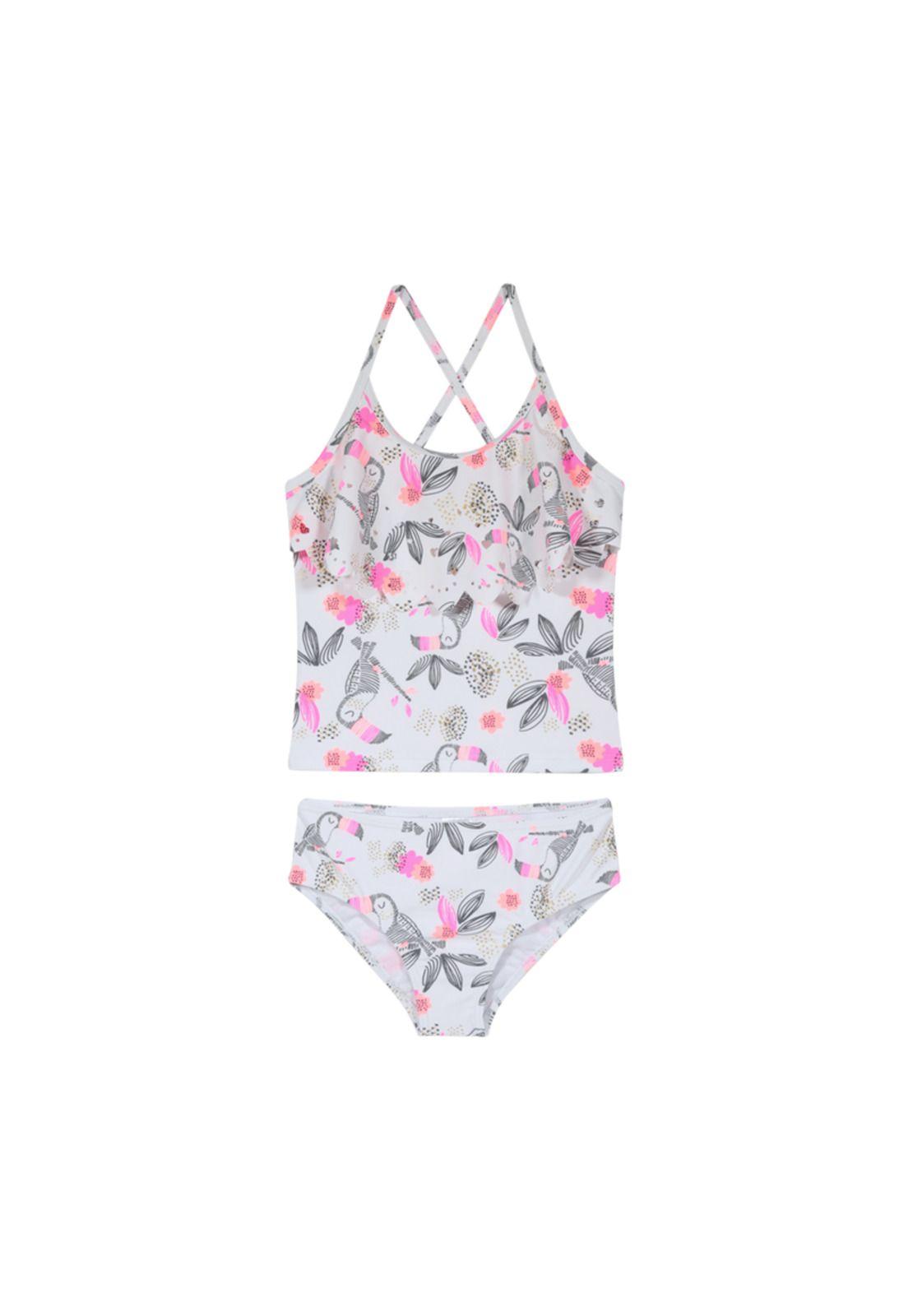 Traje de Baño Niña Tankini UV30+ H2O Wear Blanco-0