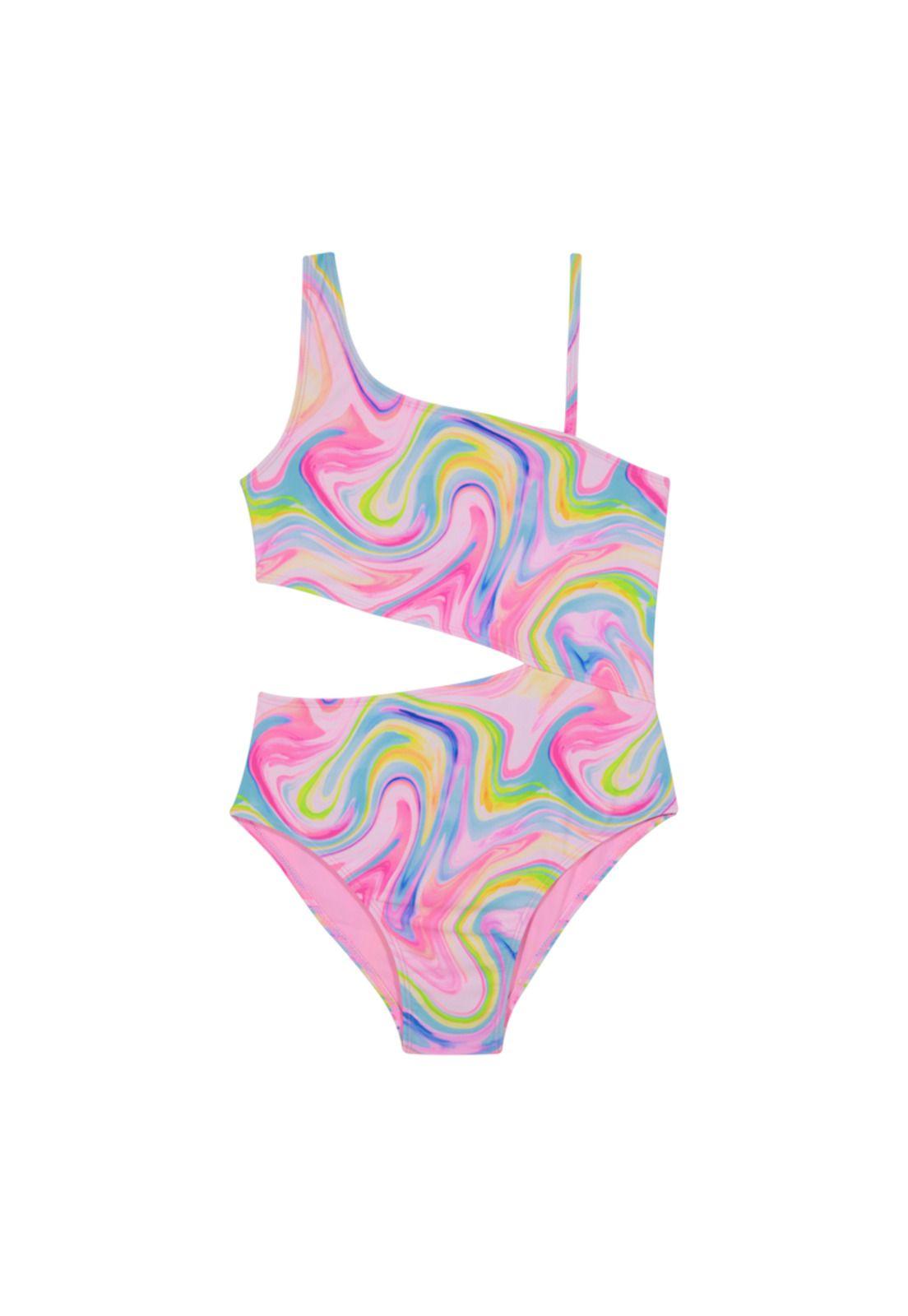 Traje de Baño Entero Cut Out para Teens Niña Blanco-0