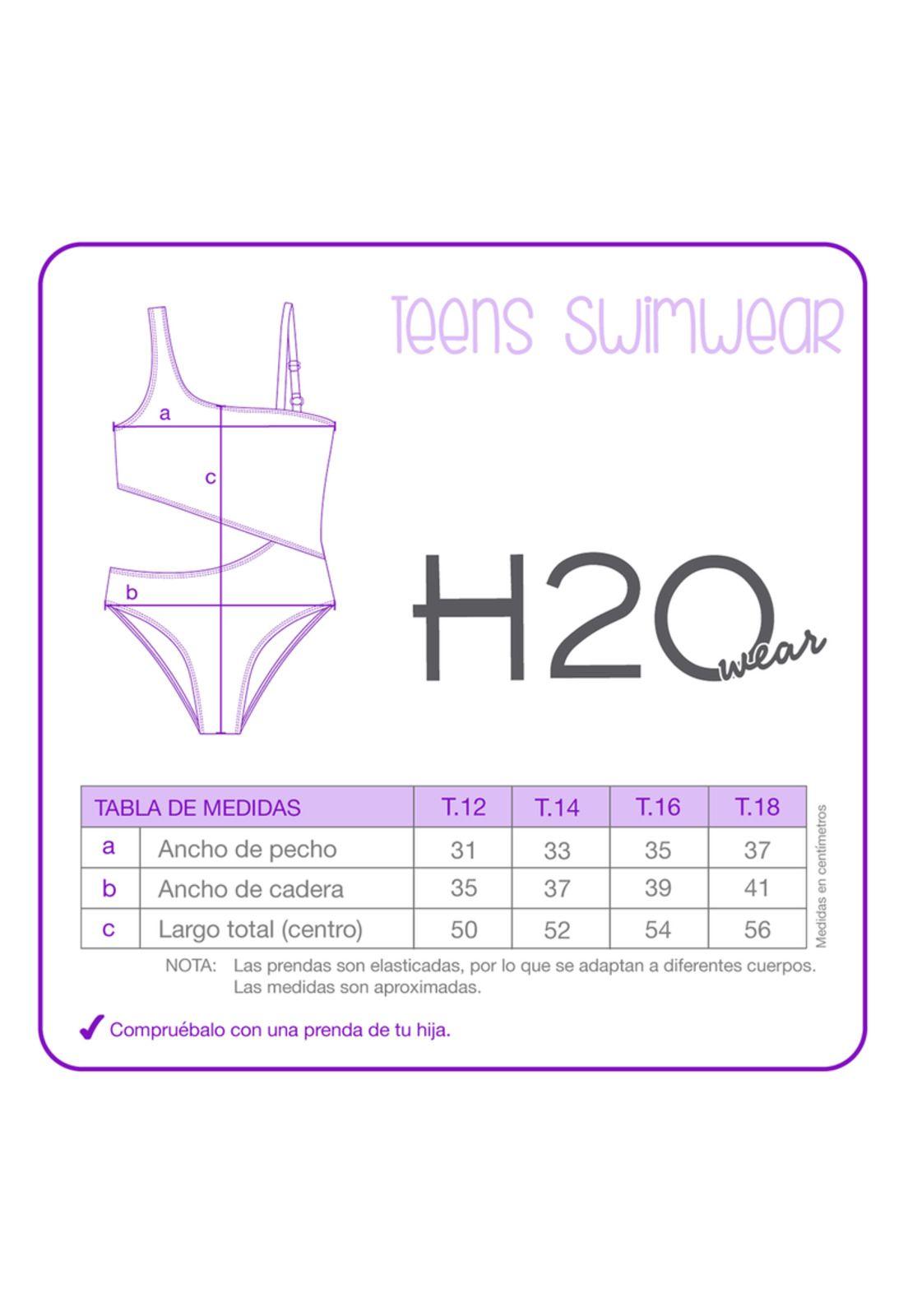 Traje de Baño Entero Cut Out para Teens Niña Blanco-2