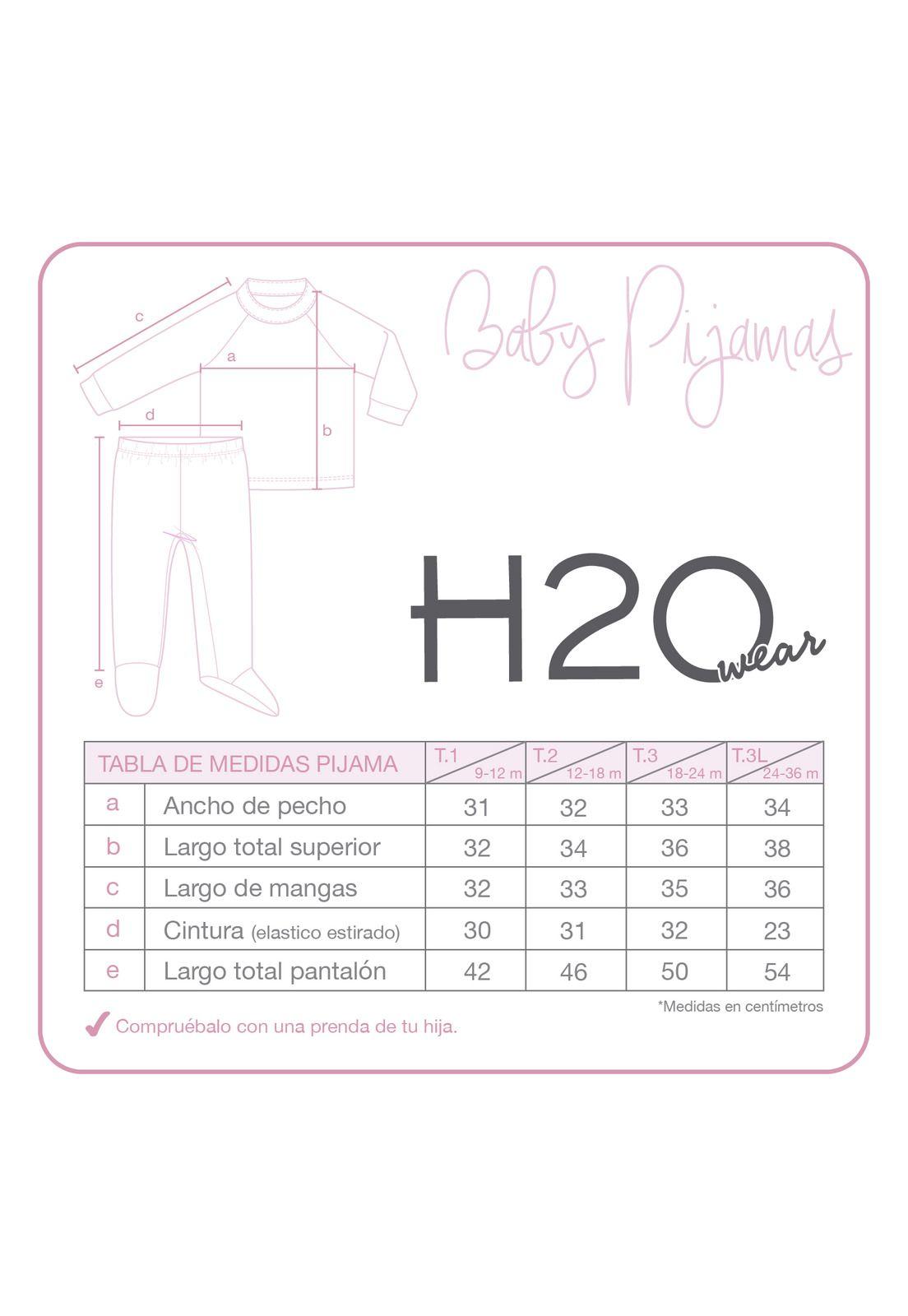 Pijama Bebé Niña Polar H2O Wear Rosa Oscuro-2