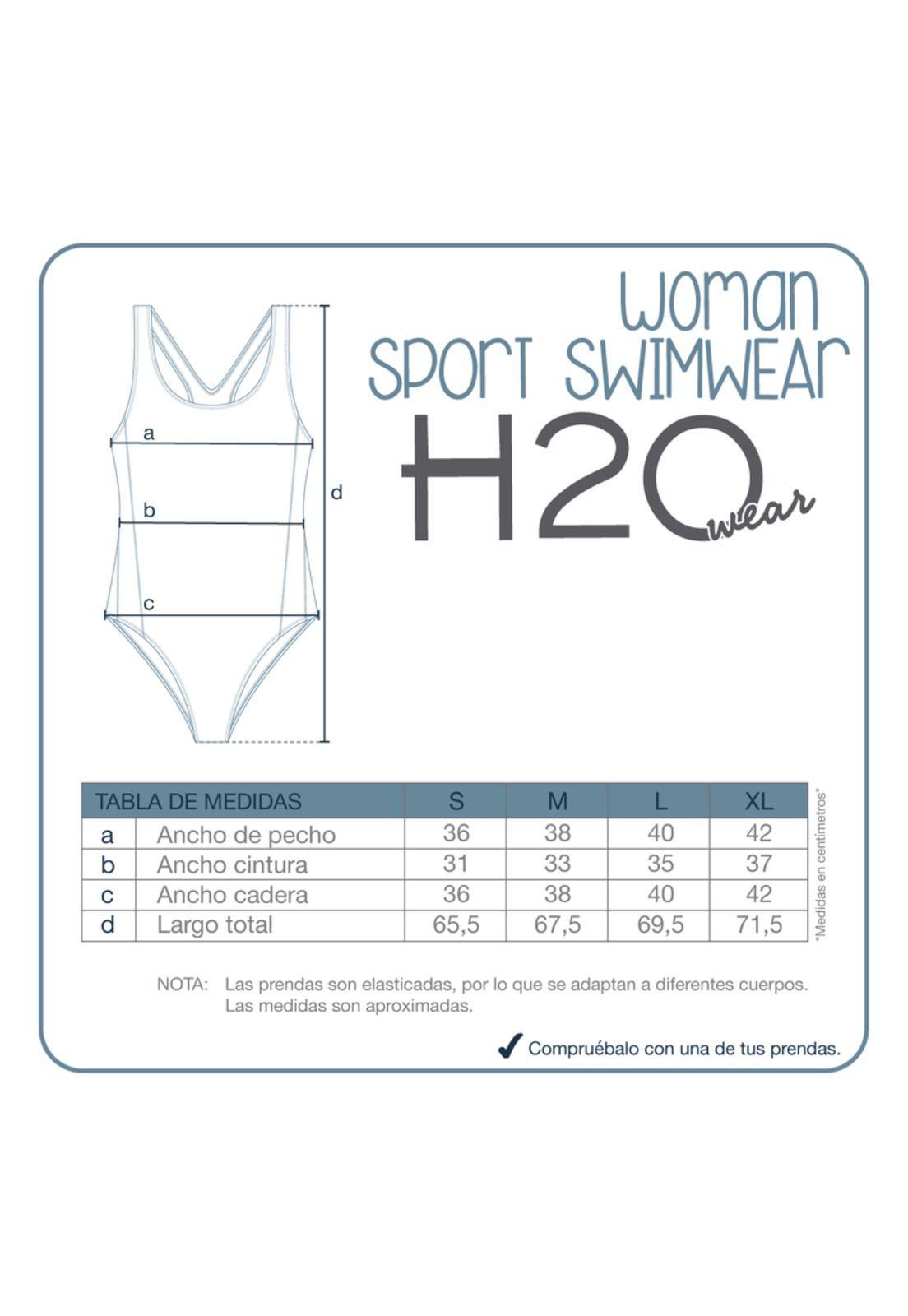 Traje de Baño Mujer Deportivo Largo H2O Wear Azul-7