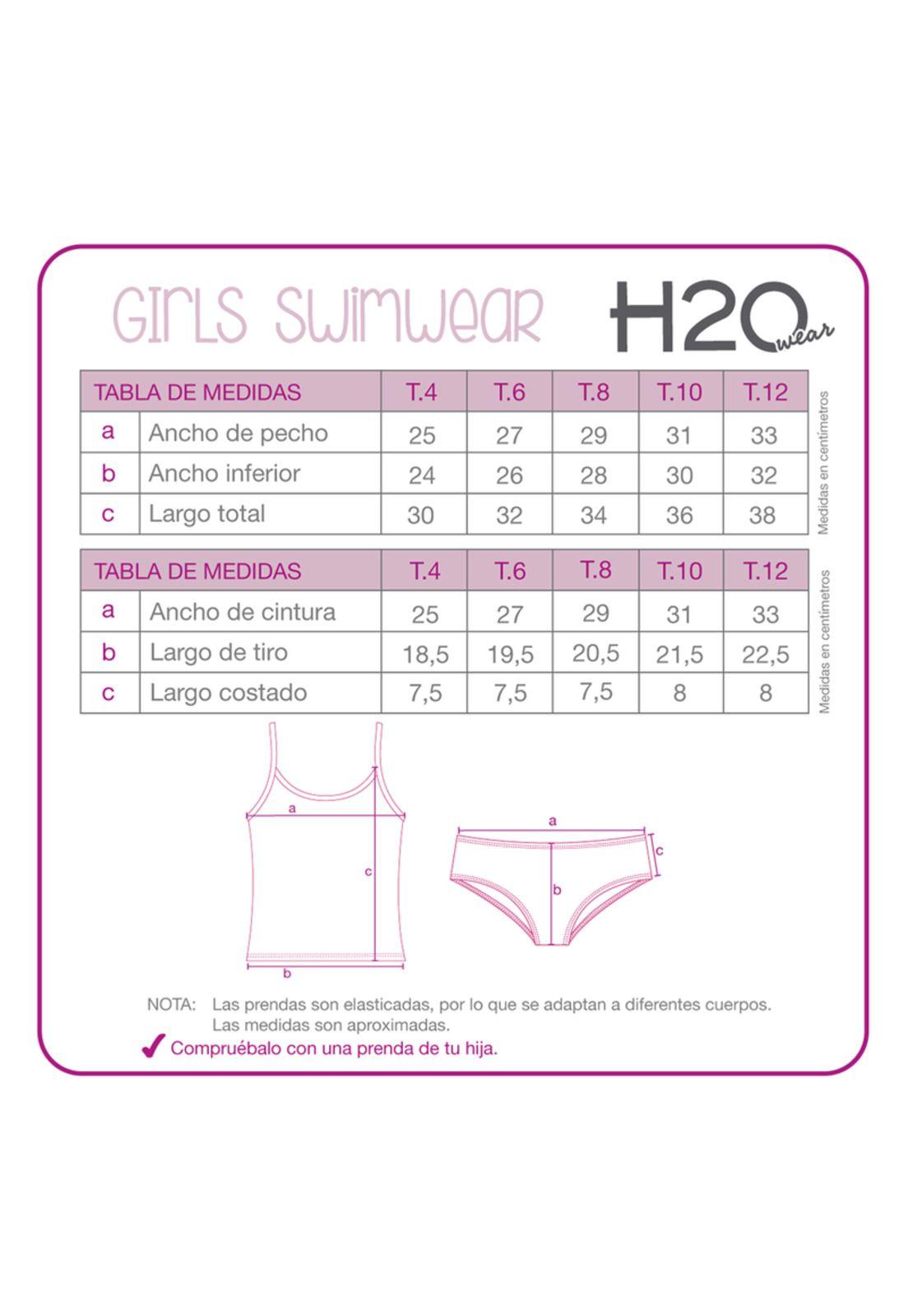Traje de Baño Niña Tankini UV30+ H2O Wear Fucsia C/Vuelos-2