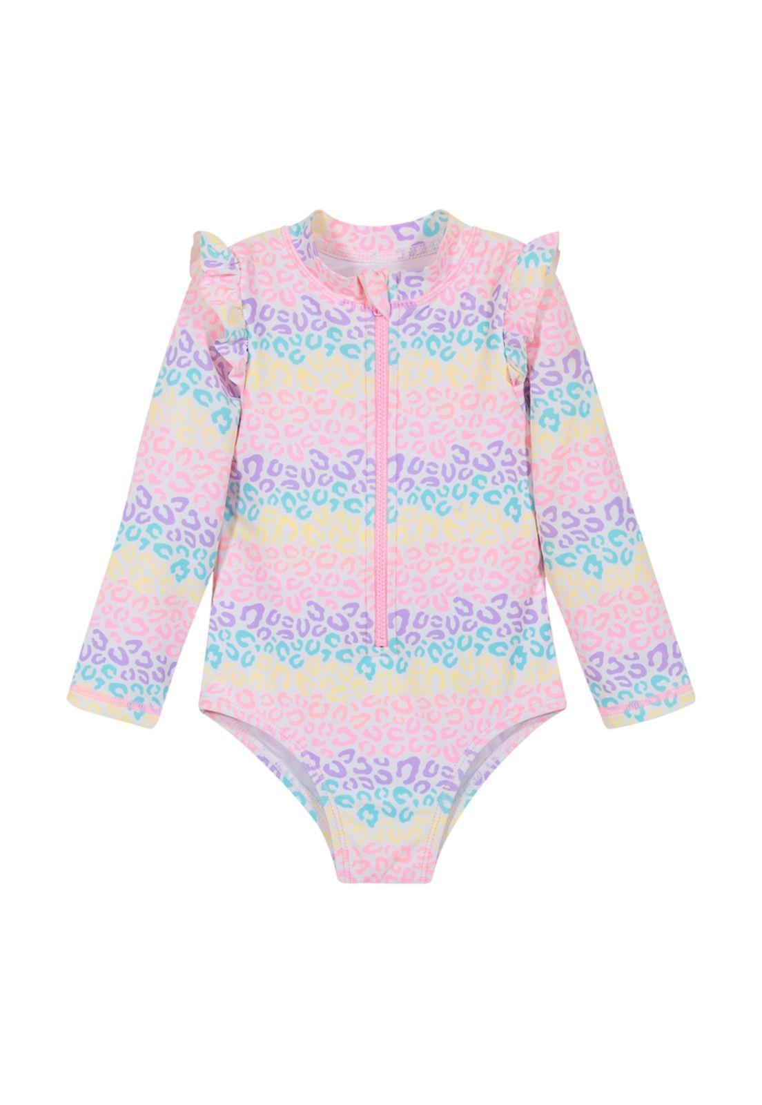 Traje de Baño Bebe Niña Entero UV50+ Blanco M/Larga-0