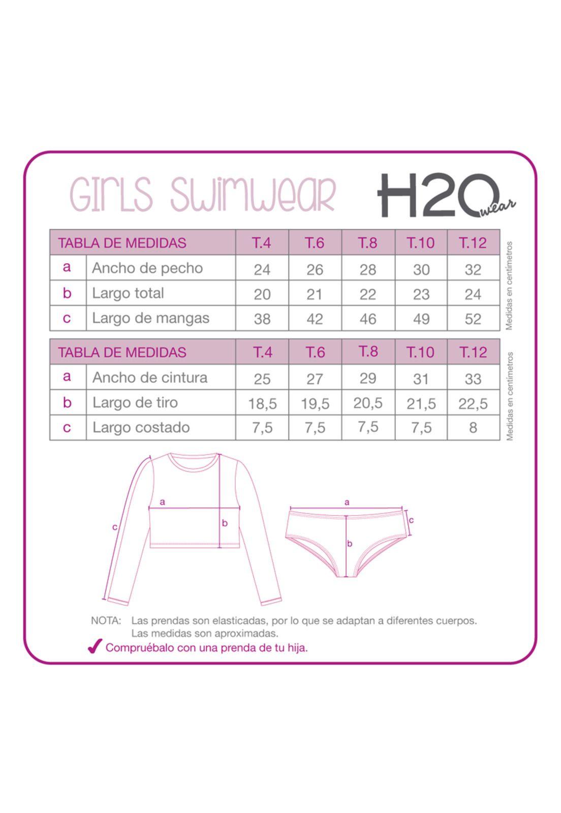 Traje de Baño Niña Tankini UV30+ Crop Top H2O Wear-2