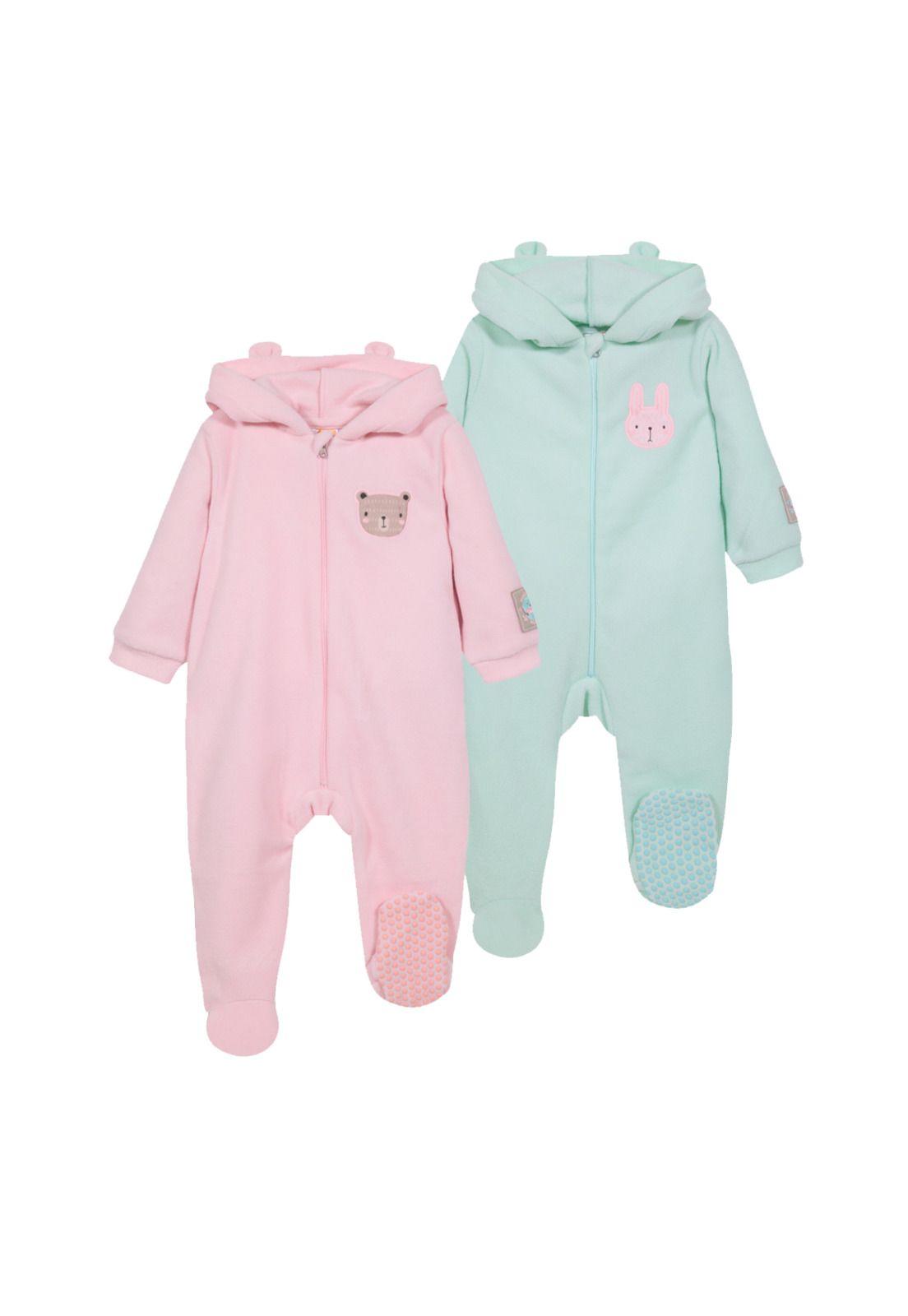 Pack 2 Pijama Bebé Niña Polar Entero Sustentable Multicolor H2O -0