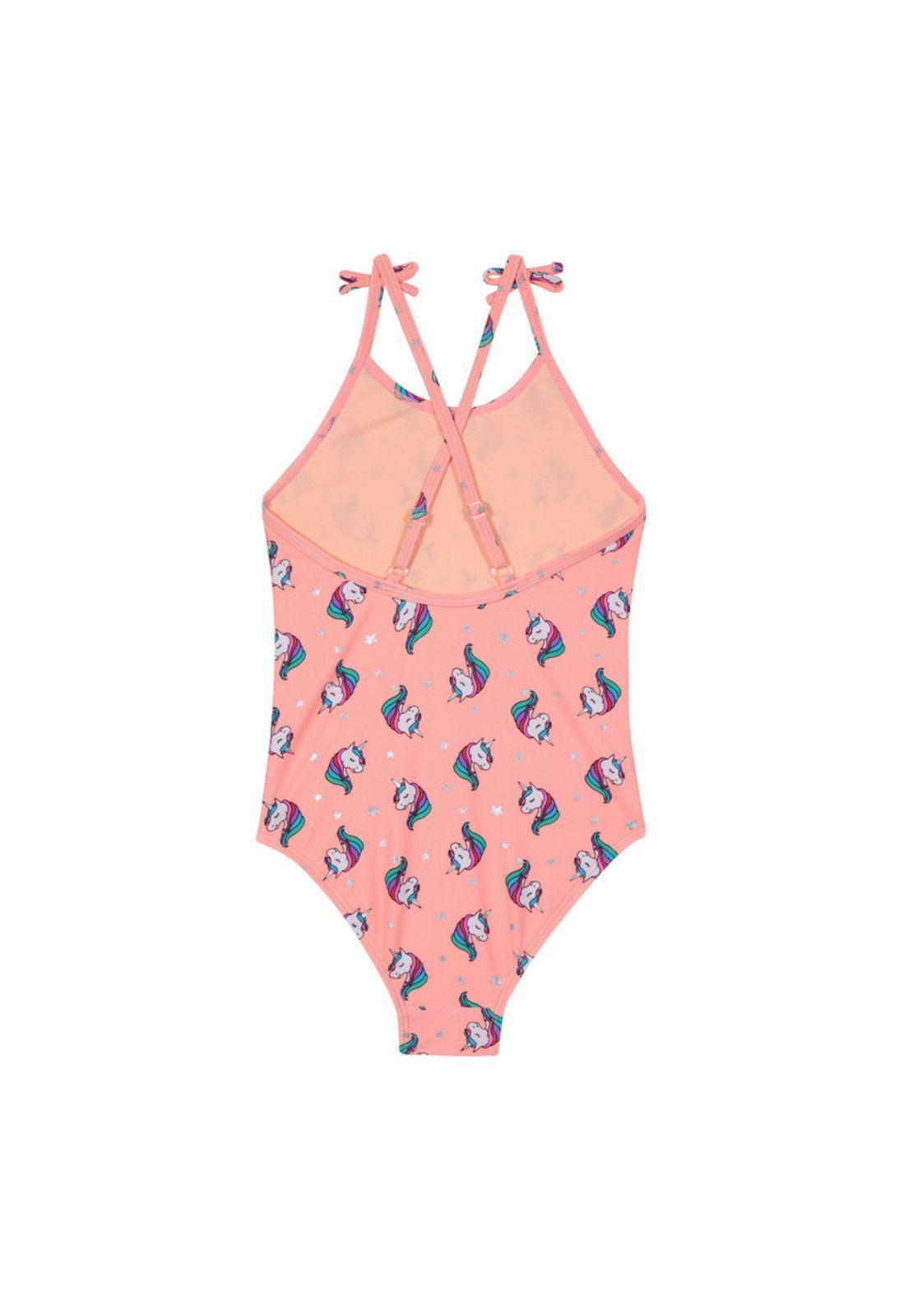 Traje de Baño Niña Entero UV30+ H2O Wear Folia Coral-1