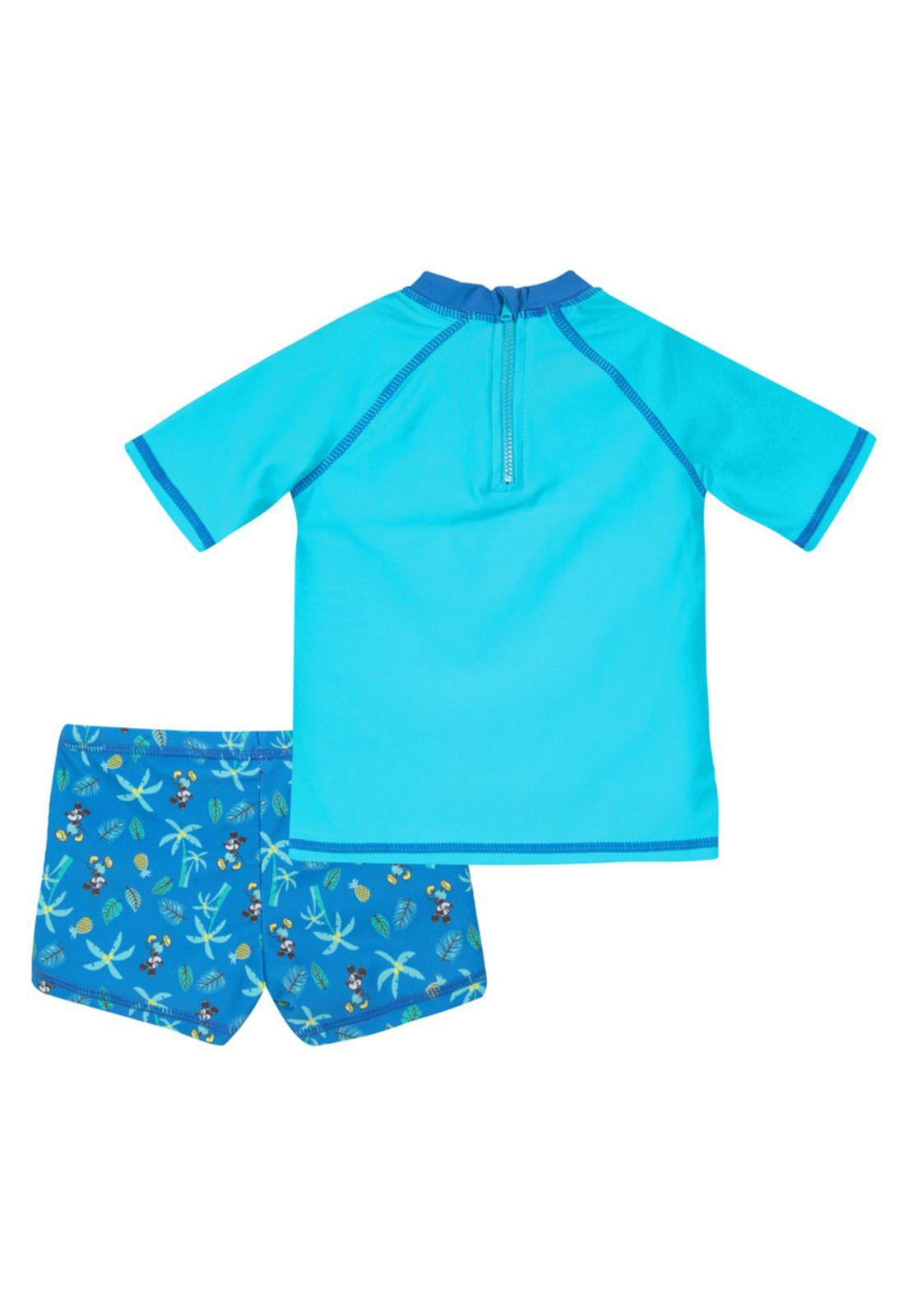 Traje de Baño Set UV50+ para Bebe Niño Disney Turquesa-1