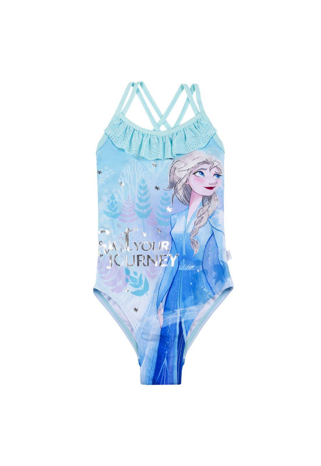 Traje de Baño Niña Entero Disney Frozen Celeste-0