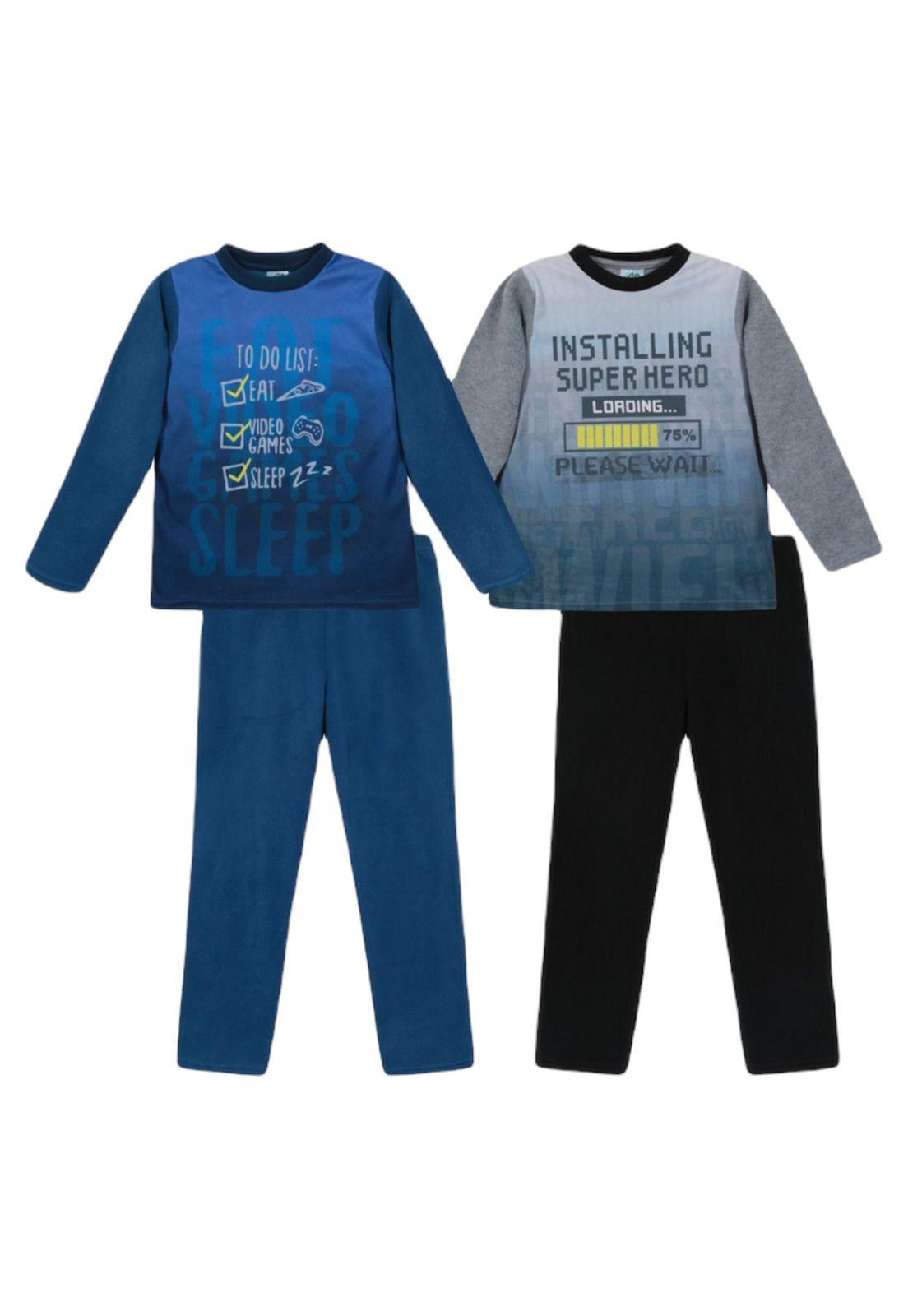 Pack 2 Pijama Niño Polar  Multicolor H2O Wear-0