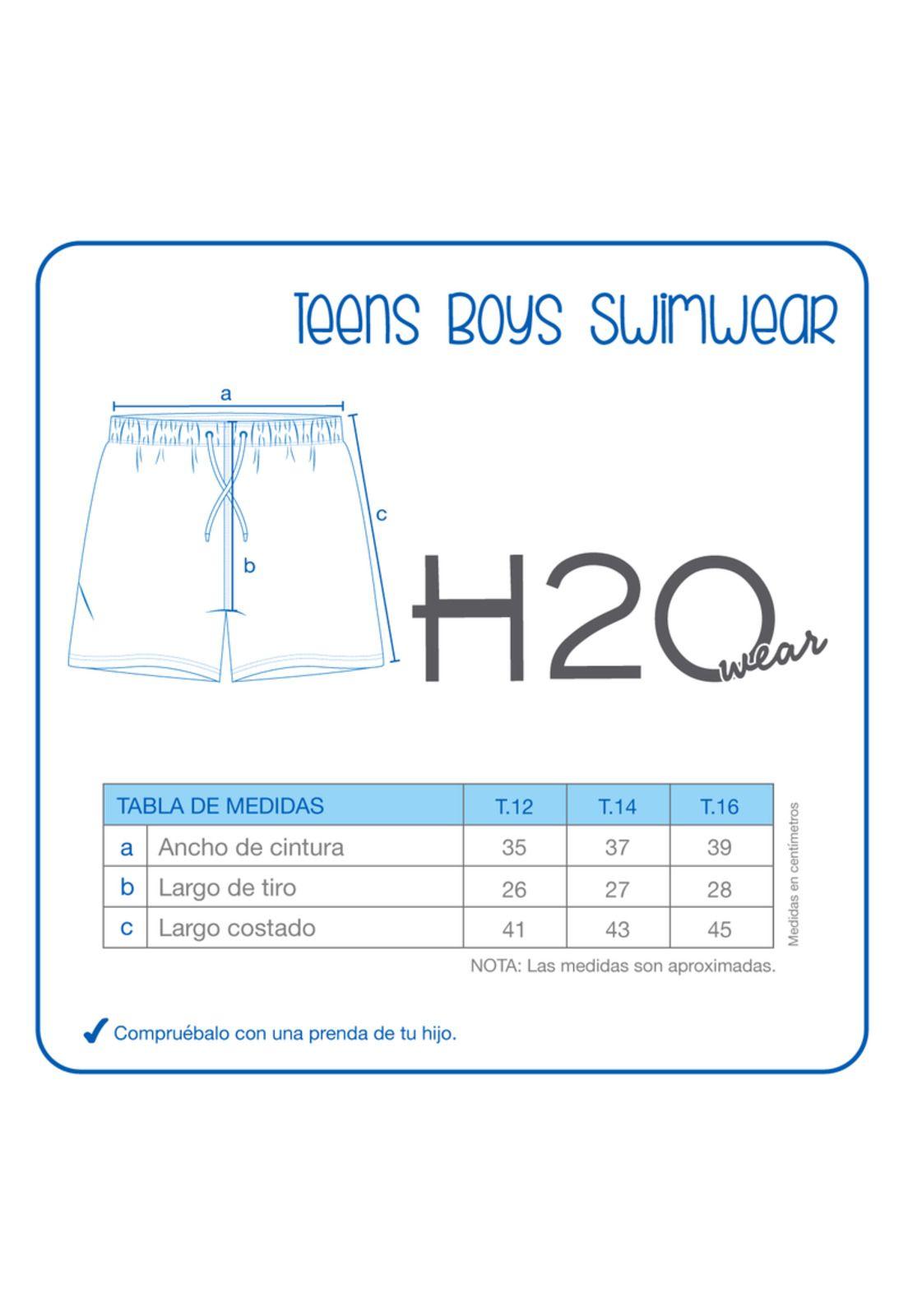 Traje de Baño Niño Teens Short Est. Verde H2O Wear-2