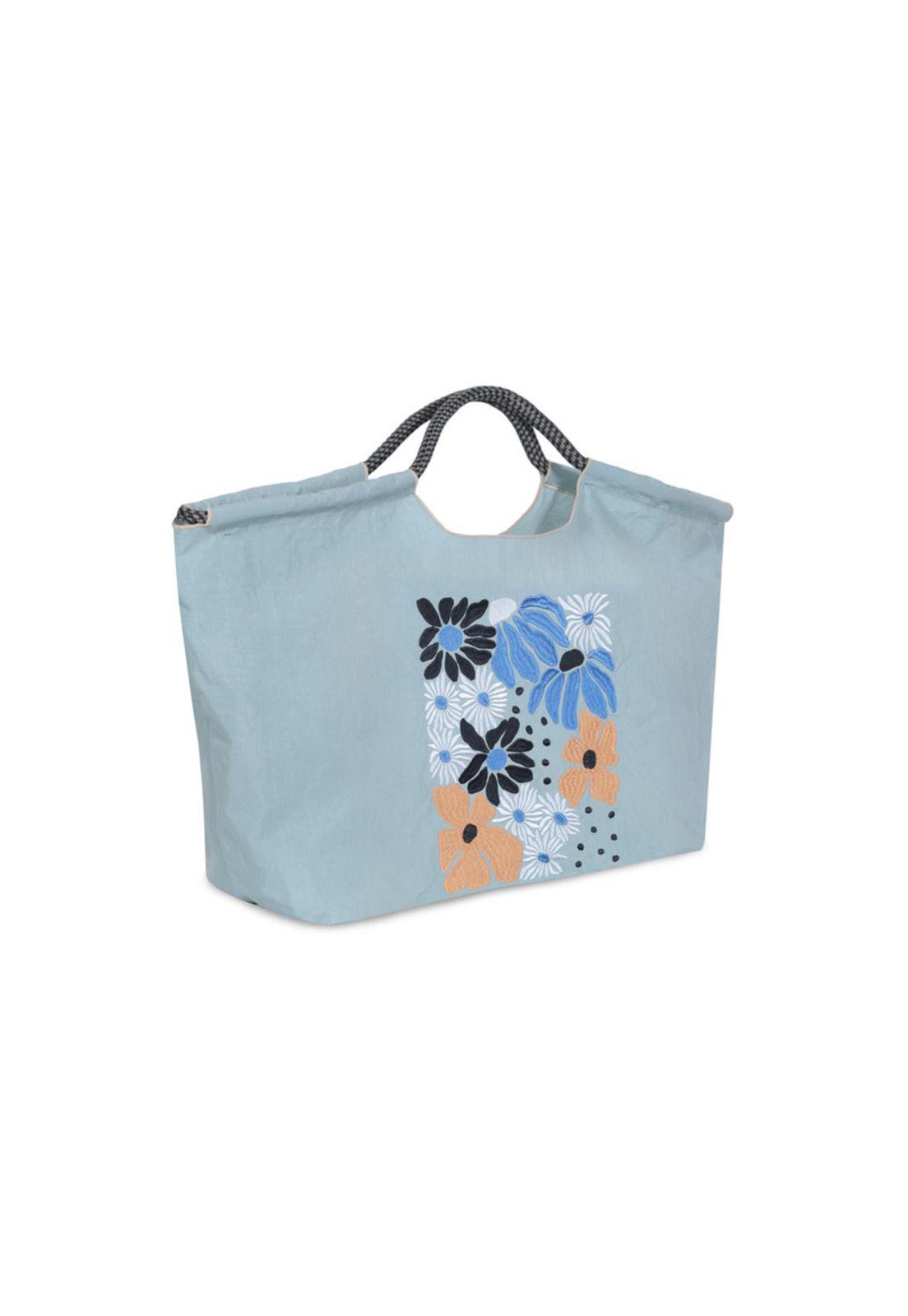 Bolso Bordado Flowers H2O Wear Celeste-2