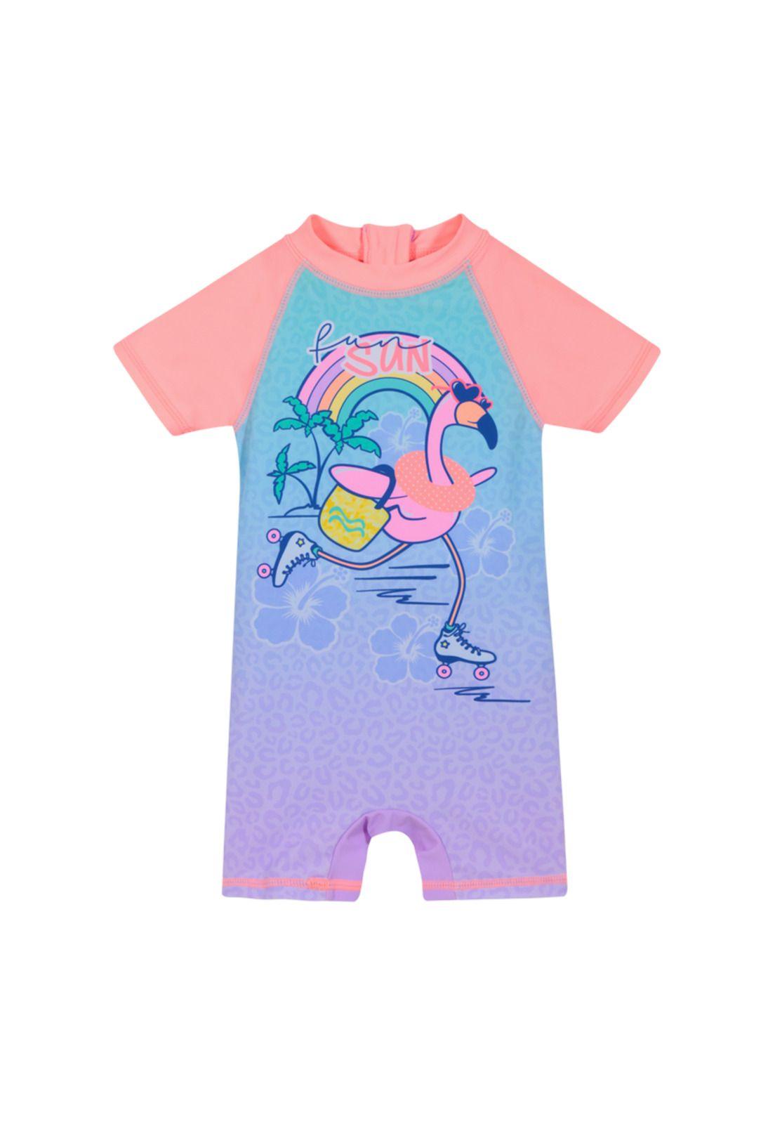 Traje de Baño Bebe Niña Body UV50+ Lila Sublimado-0