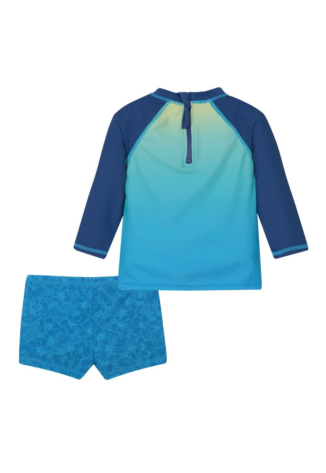 Traje de Baño Bebe Niño Set UV50 M/Larga  Hot Pants H2O wear-2