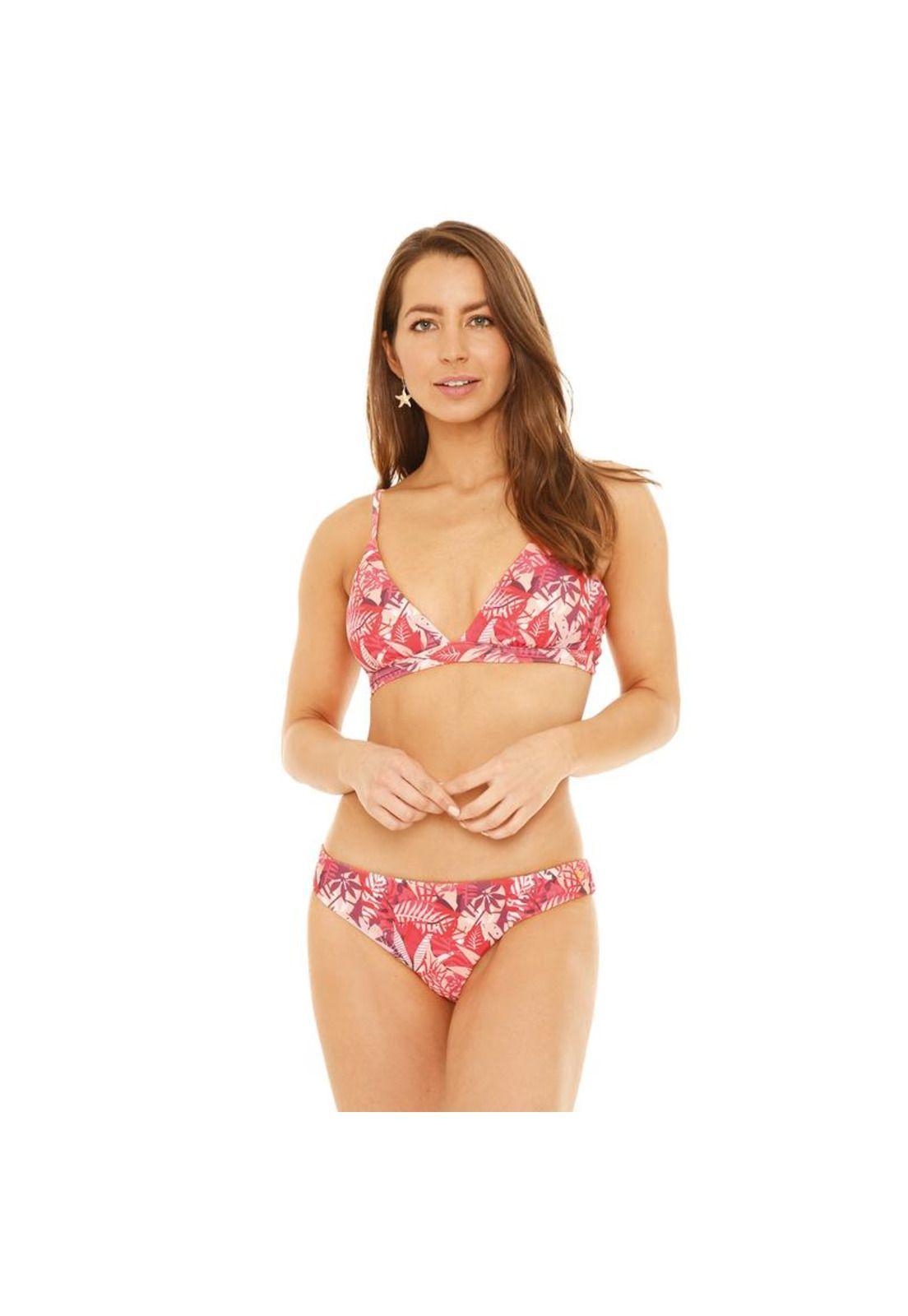 Traje de Baño Bikini Mujer H2O Wear Banda Estampado Rojo-0