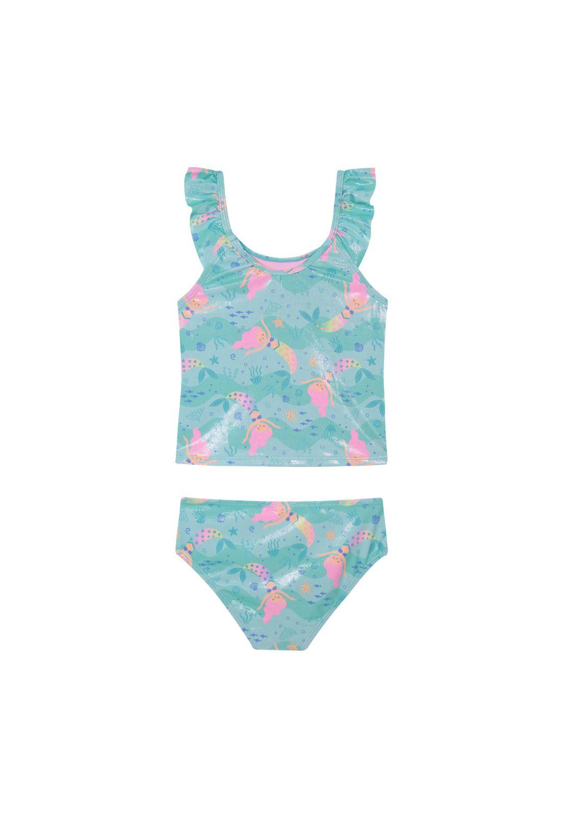 Traje de Baño Niña Tankini UV50 H2O Wear Turquesa-2