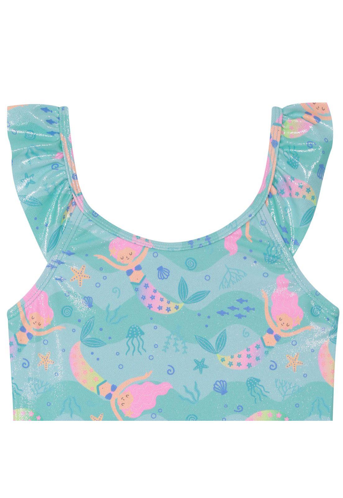 Traje de Baño Niña Tankini UV50 H2O Wear Turquesa-3