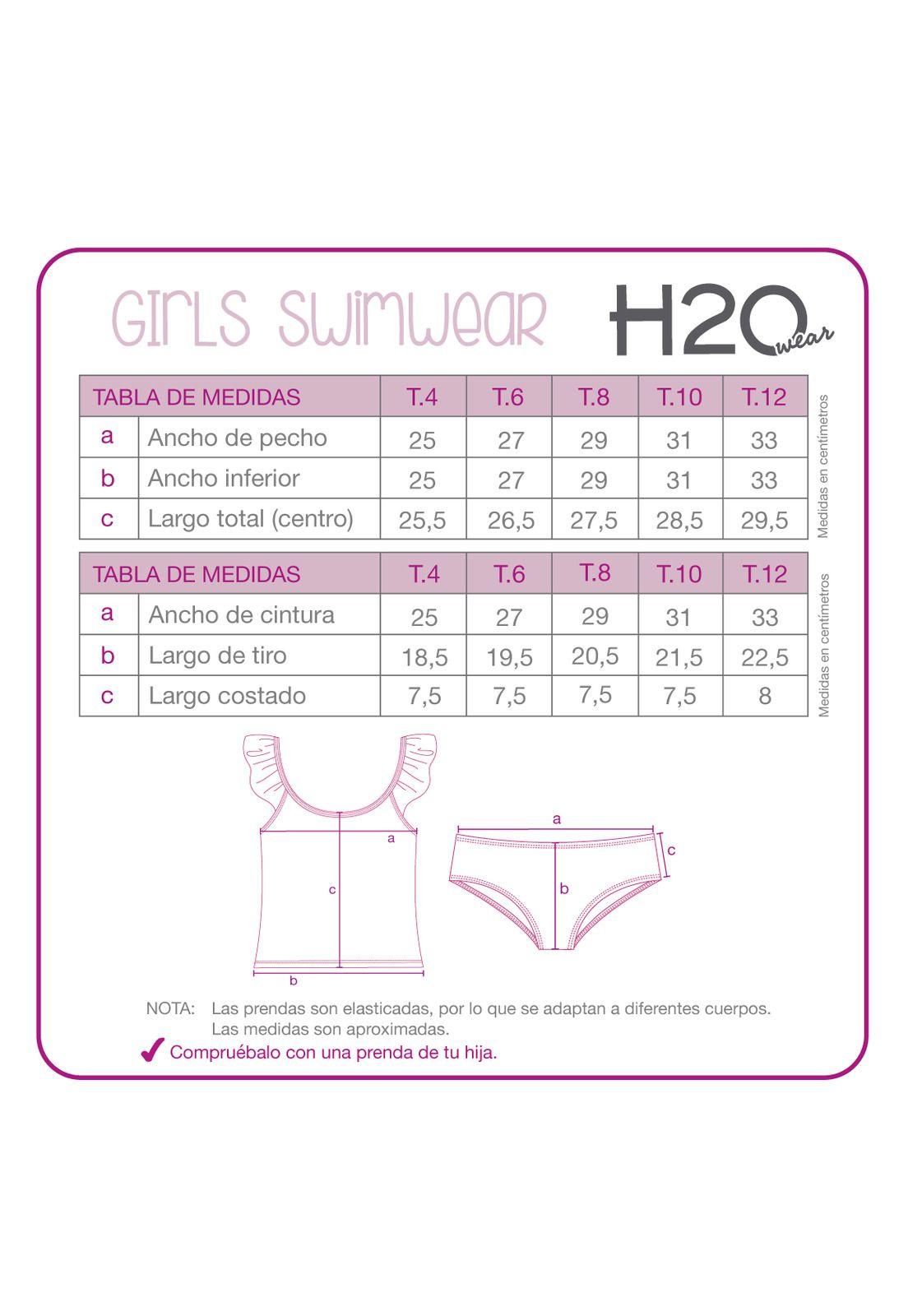 Traje de Baño Niña Tankini UV50 H2O Wear Turquesa-4