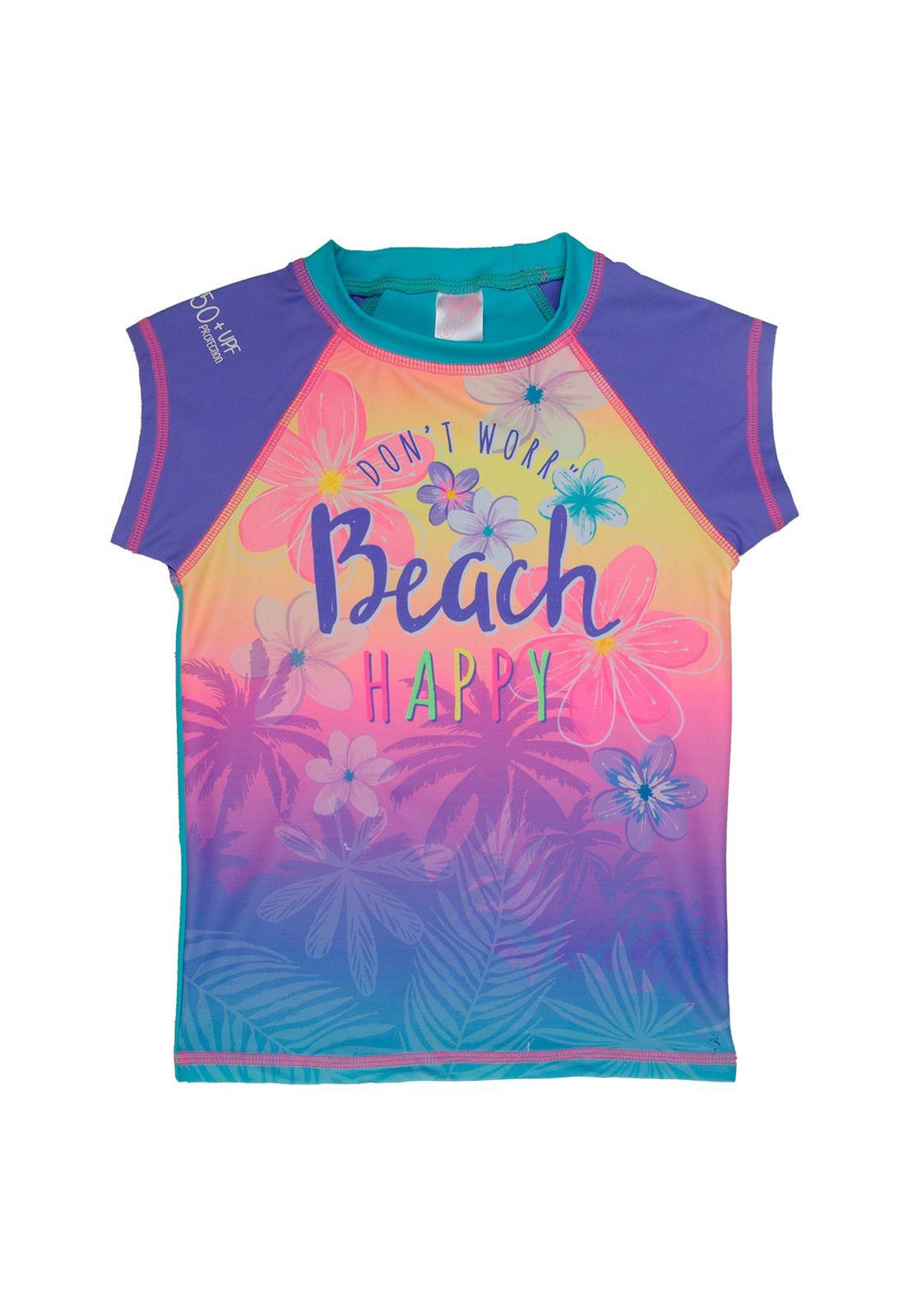 Polera Niña Manga Corta UV50 Lila H2O Wear-0