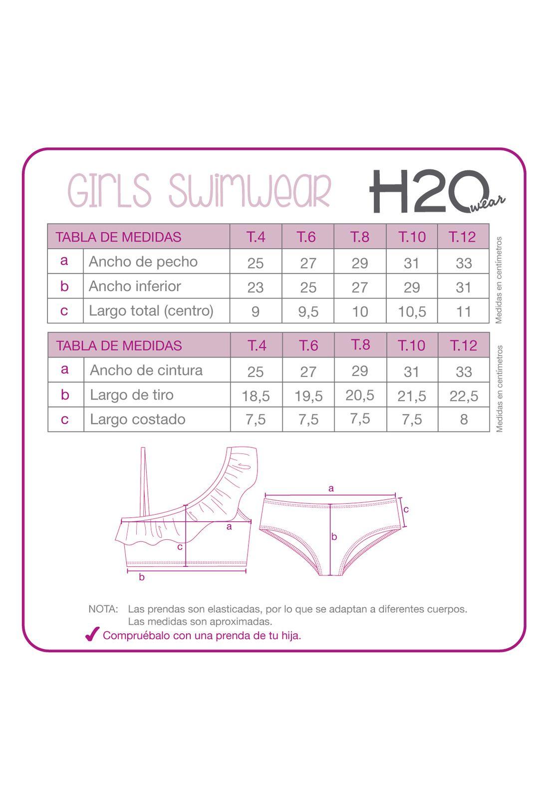 Traje de Baño Niña Bikini 1 Hombro UV50 H2O Wear Calipso-3