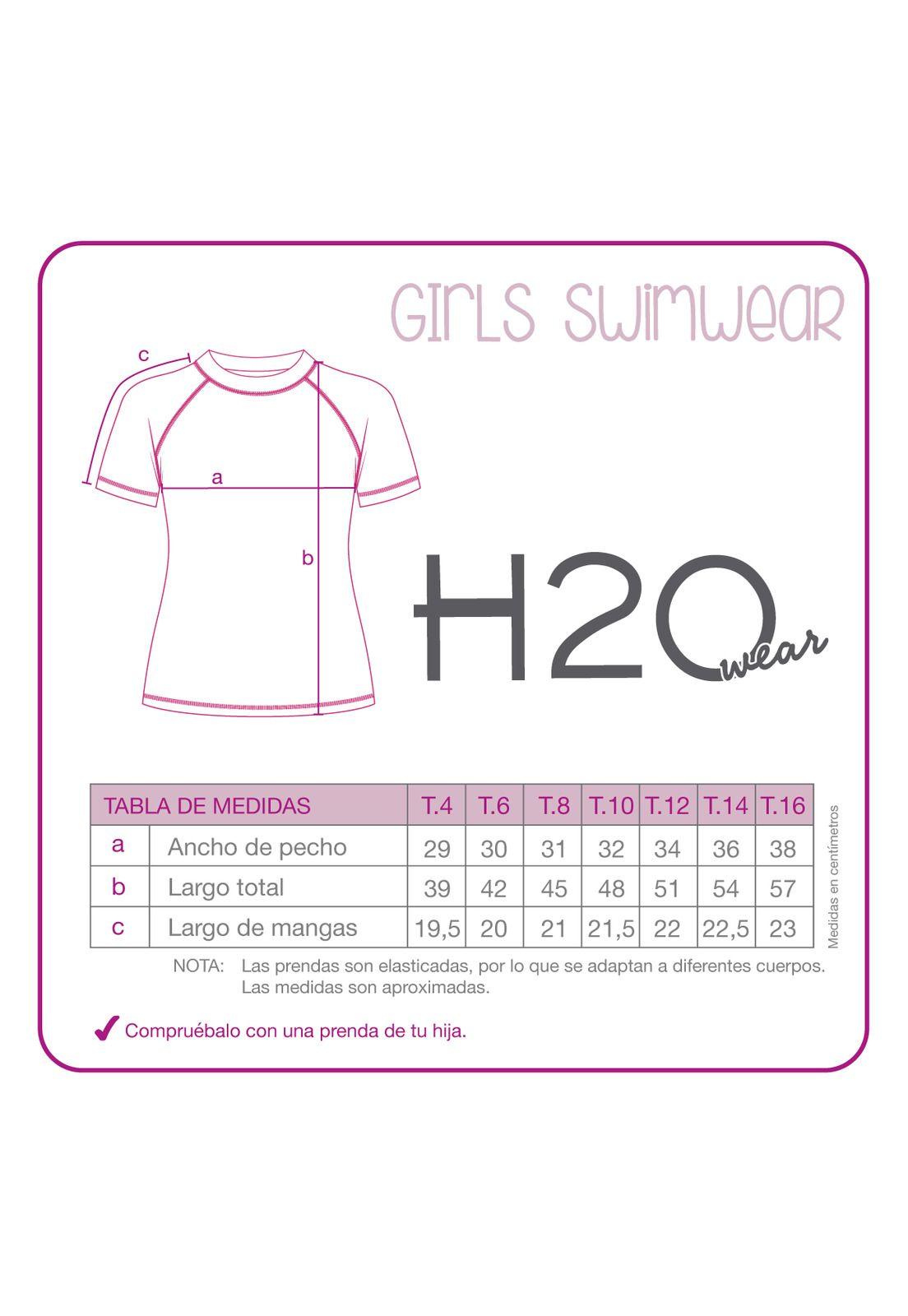 Traje de Baño Niña Polera UV50 M/Corta H2O Wear Calipso-3
