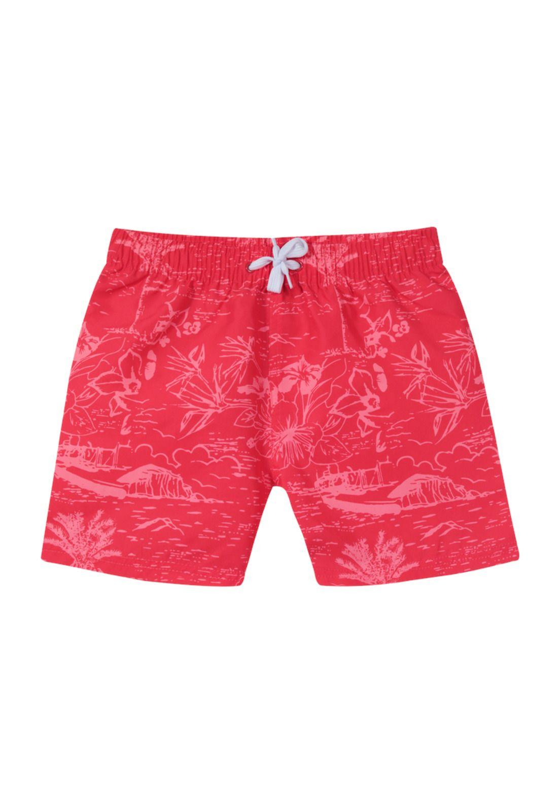 Niño Short H2O Wear Estamp. Beach Rojo-0
