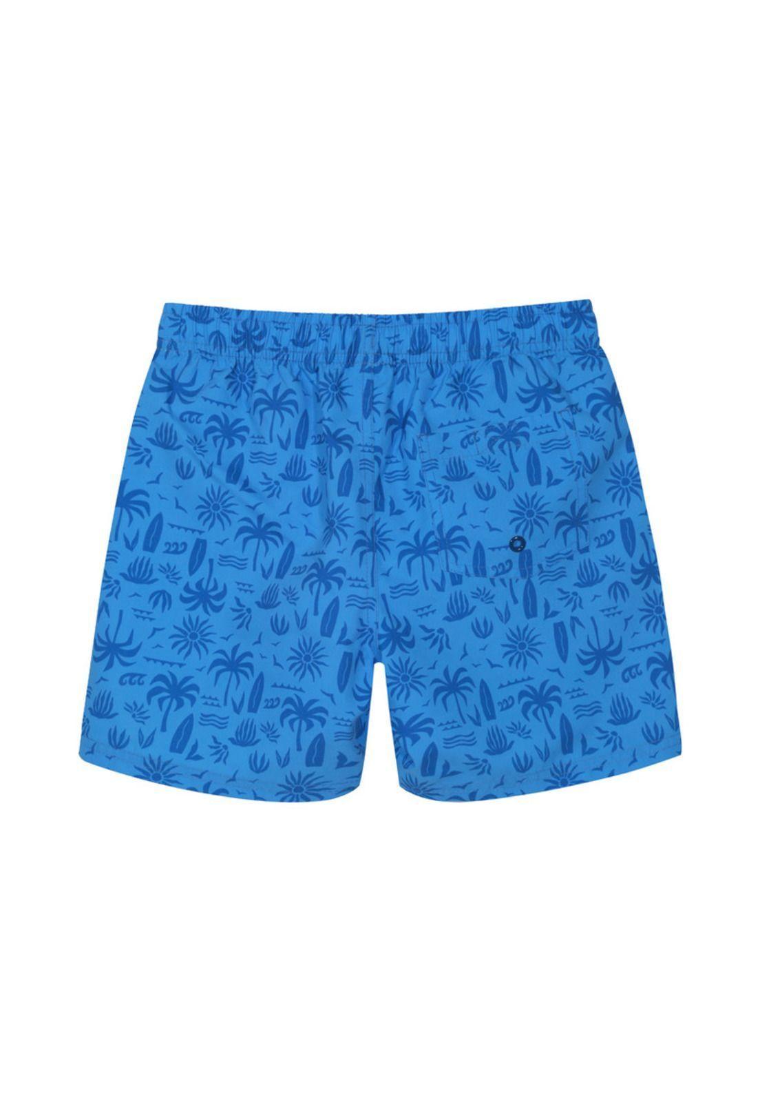 Traje de Baño Niño Short Estampado H2O Wear Azulino-1