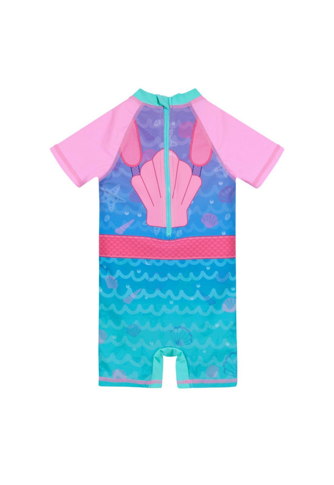 Traje de Baño Bebe Niña Body UV 50 H2O Wear Turquesa-1