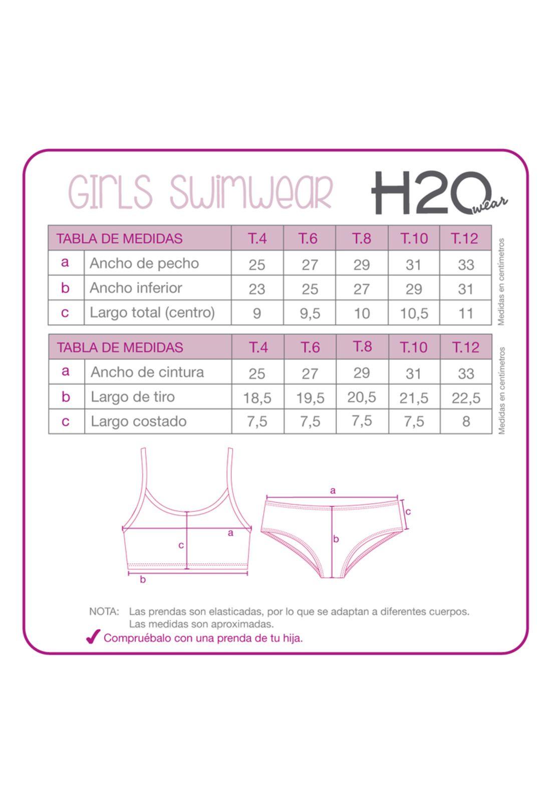 Traje de Baño Niña Bikini Ribbons UV50 H2O Wear Celeste-3